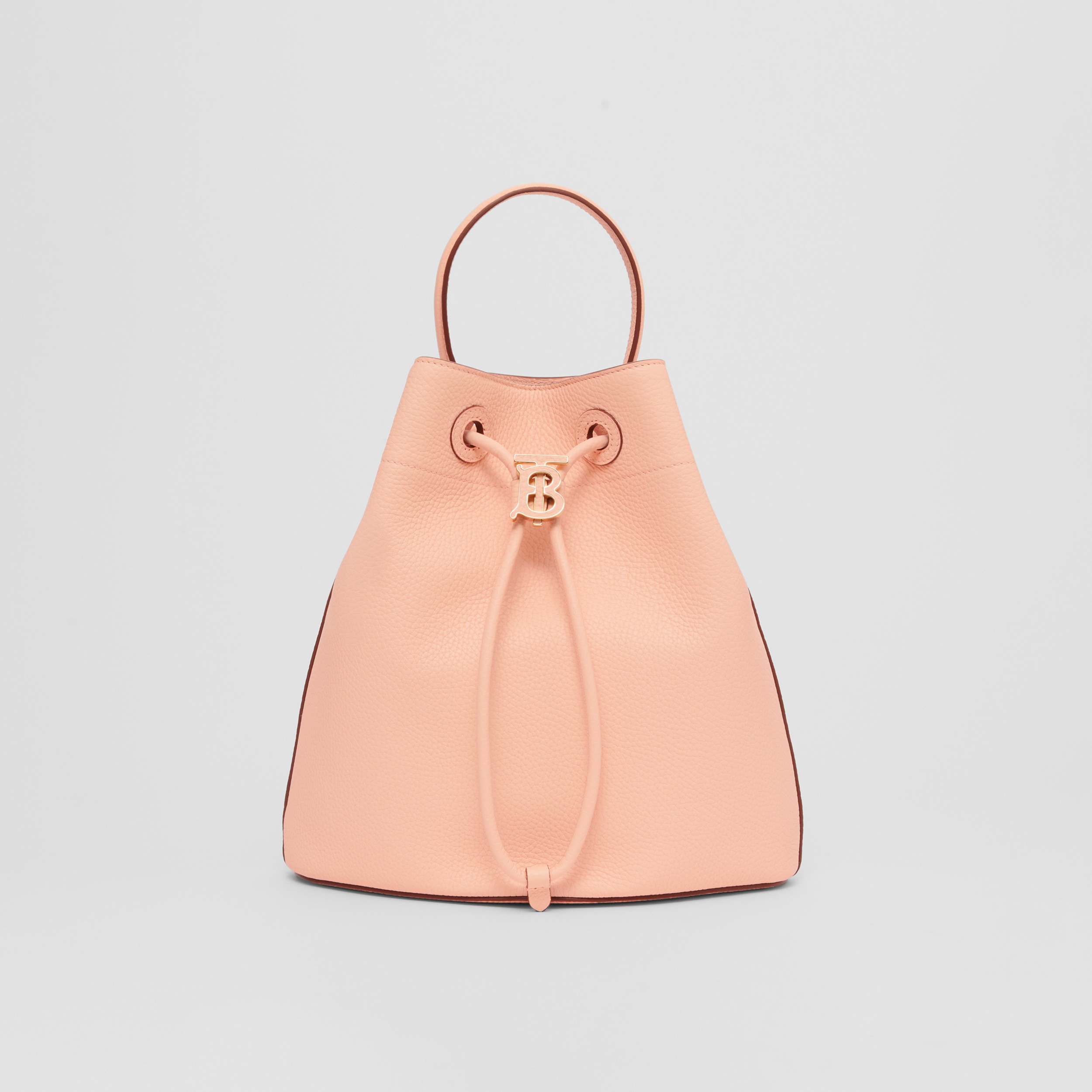 Grainy Leather Small TB Bucket Bag in Peach Pink - Women | Burberry® Official - 1