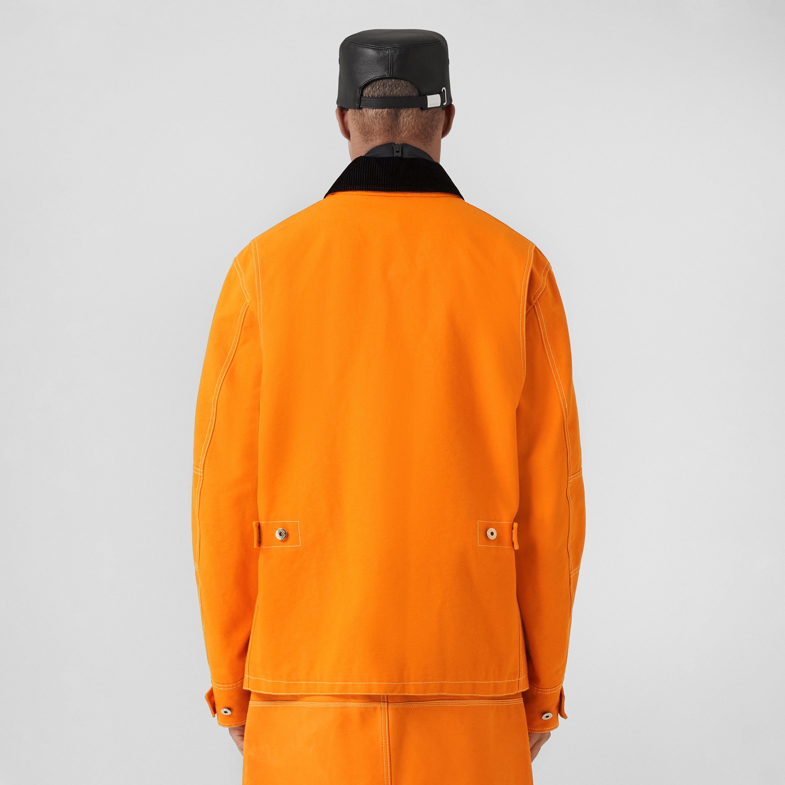 Corduroy Collar Cotton Canvas Field Jacket in Orange - Men | Burberry® Official - 3