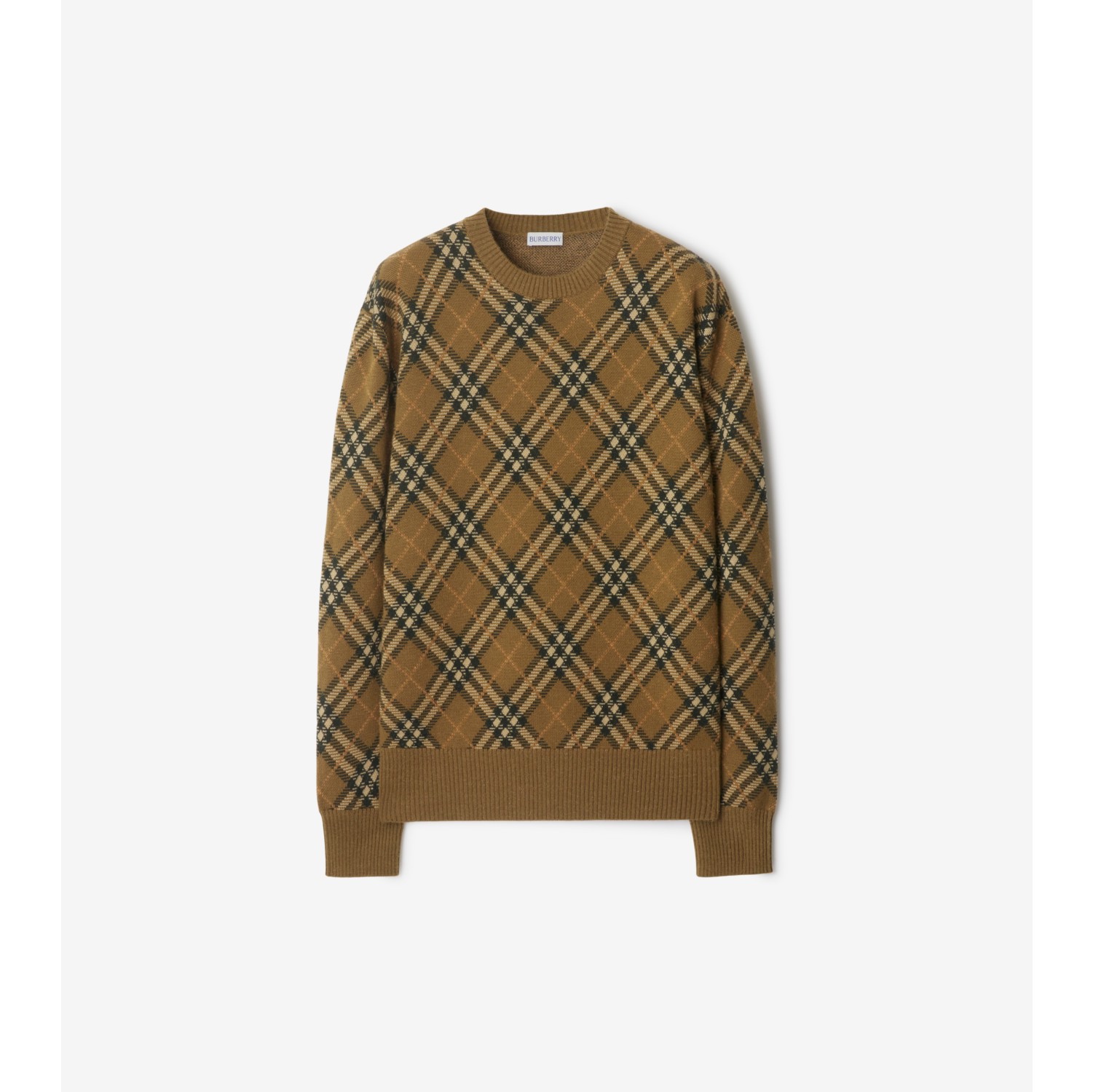 Check Wool Mohair Blend Sweater in Shrew Women Nylon Burberry Official