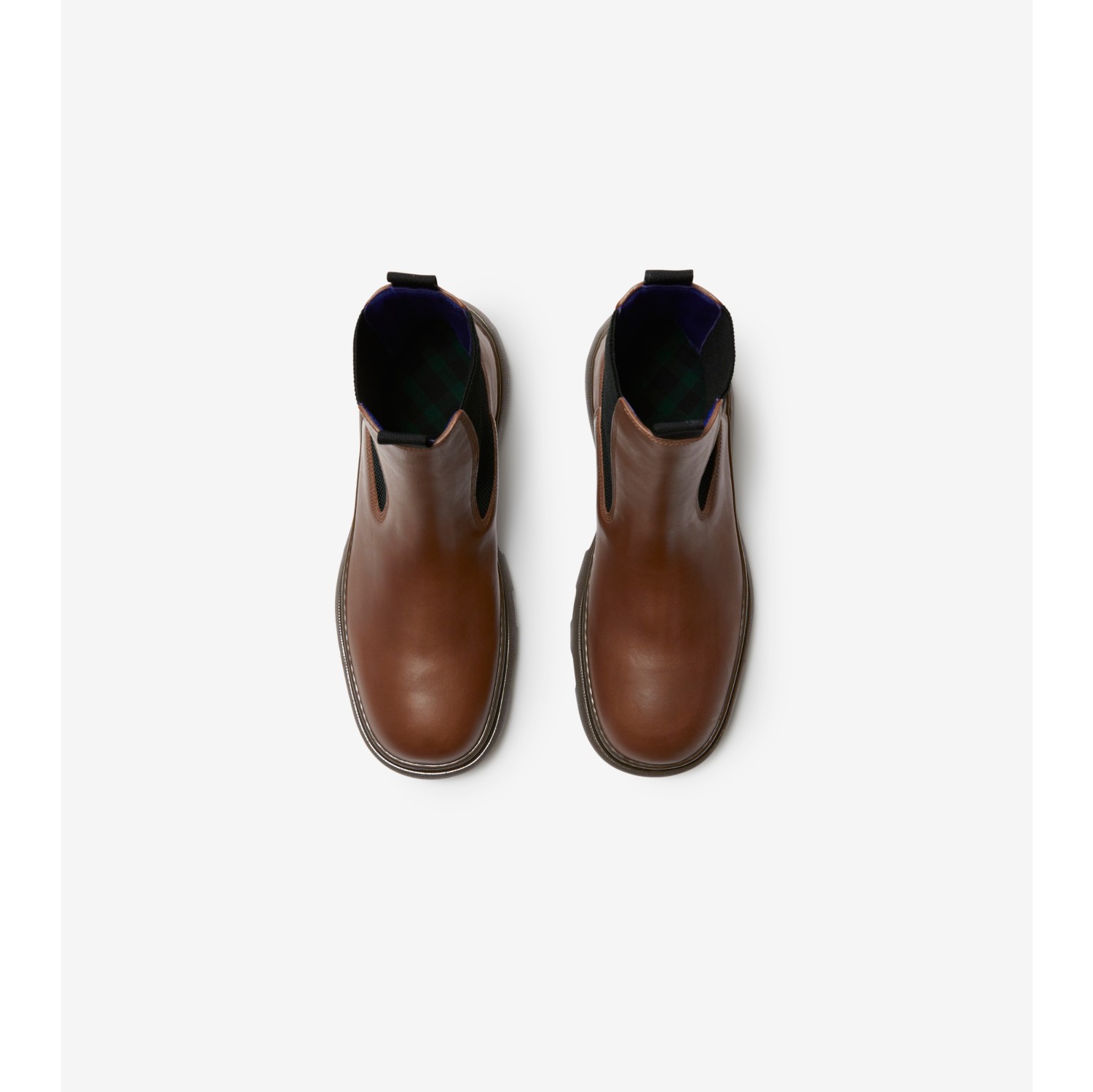 Leather Creeper Chelsea Boots in Walnut - Men | Burberry® Official