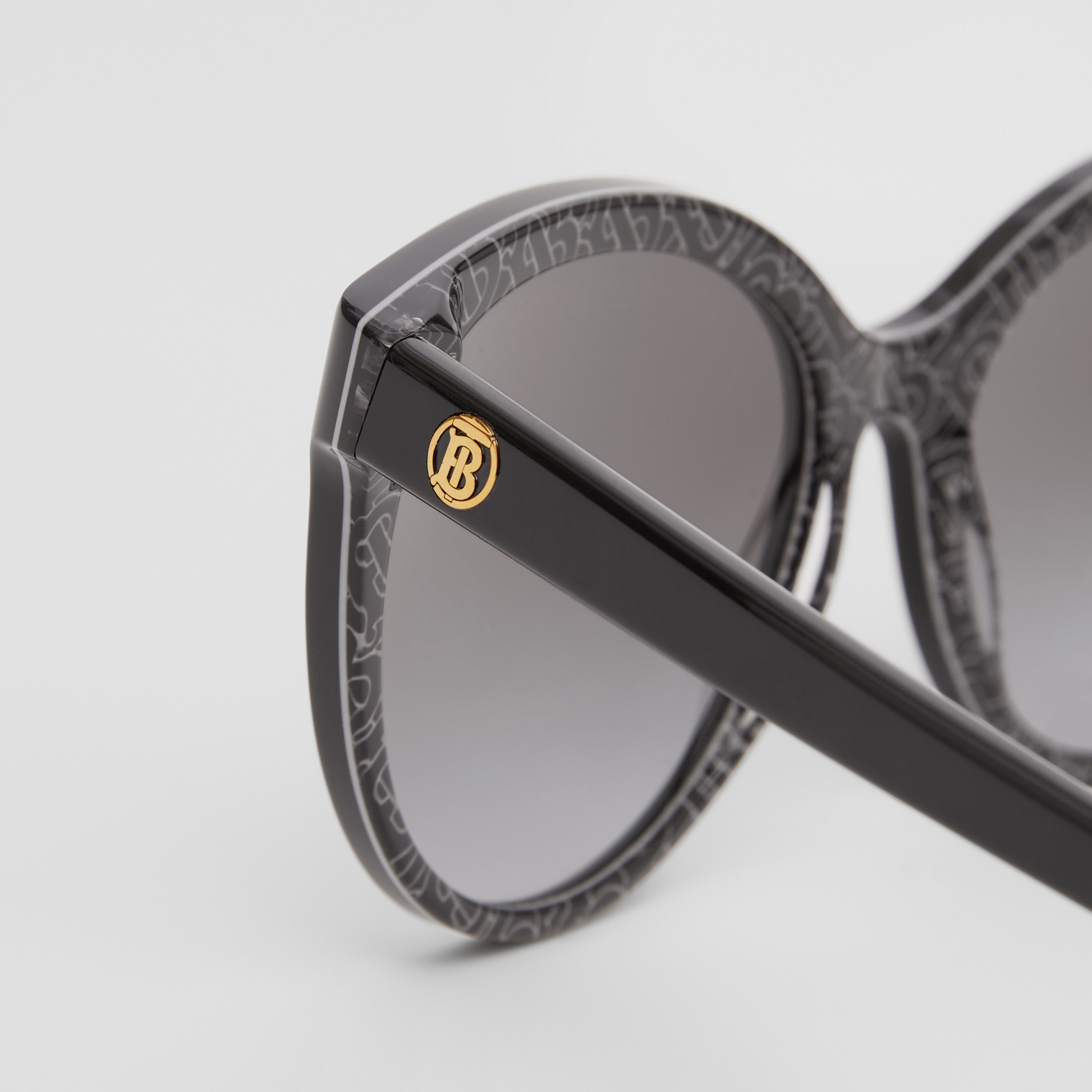 Monogram Motif Cat-eye Frame Sunglasses in Black - Women | Burberry® Official - 2