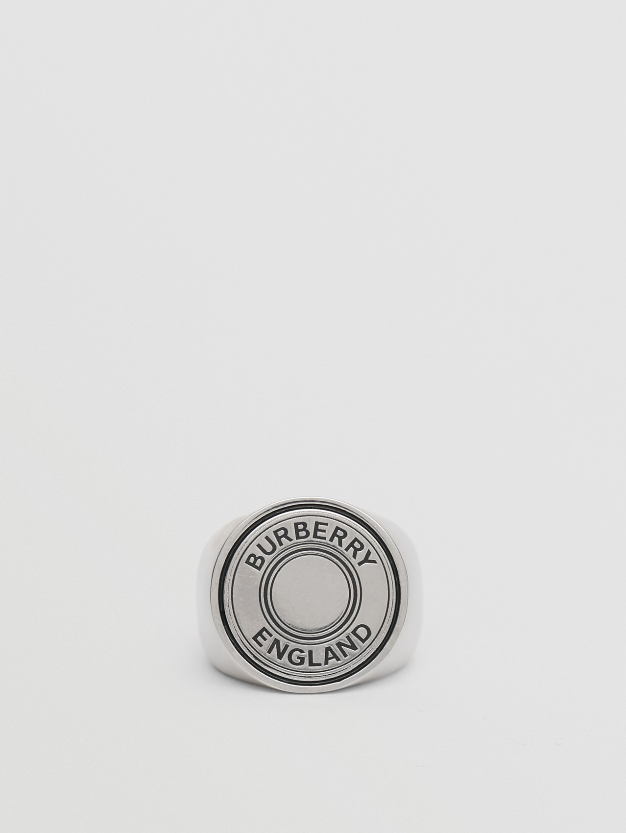 Кольцо с покрытием из палладия и логотипом in Винтажное Серебро
