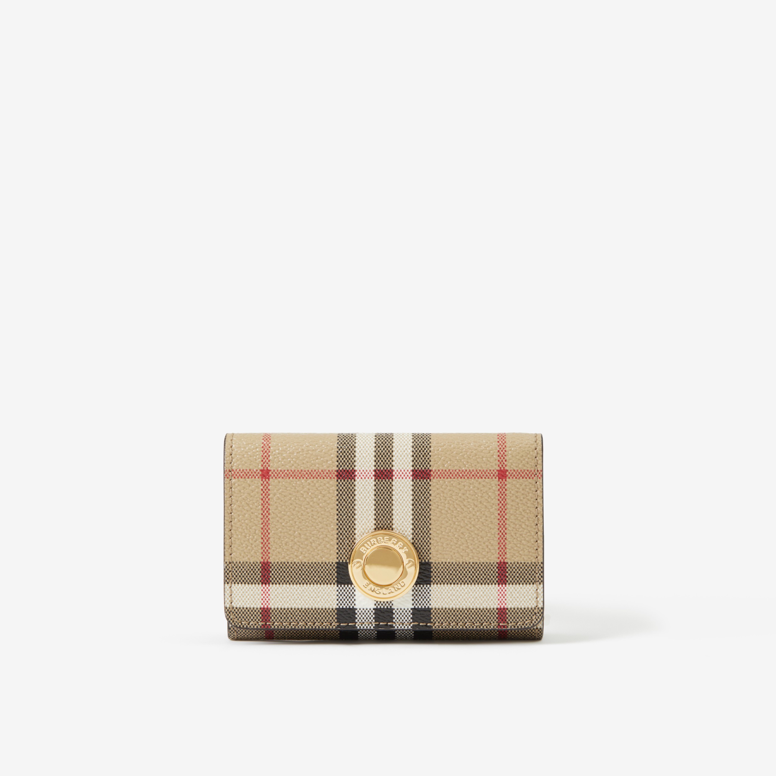 Check and Small Folding Wallet in Beige Women | Burberry® Official