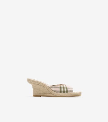 Check Mews Espadrille Mules​ in Mallow pink - Women | Burberry® Official