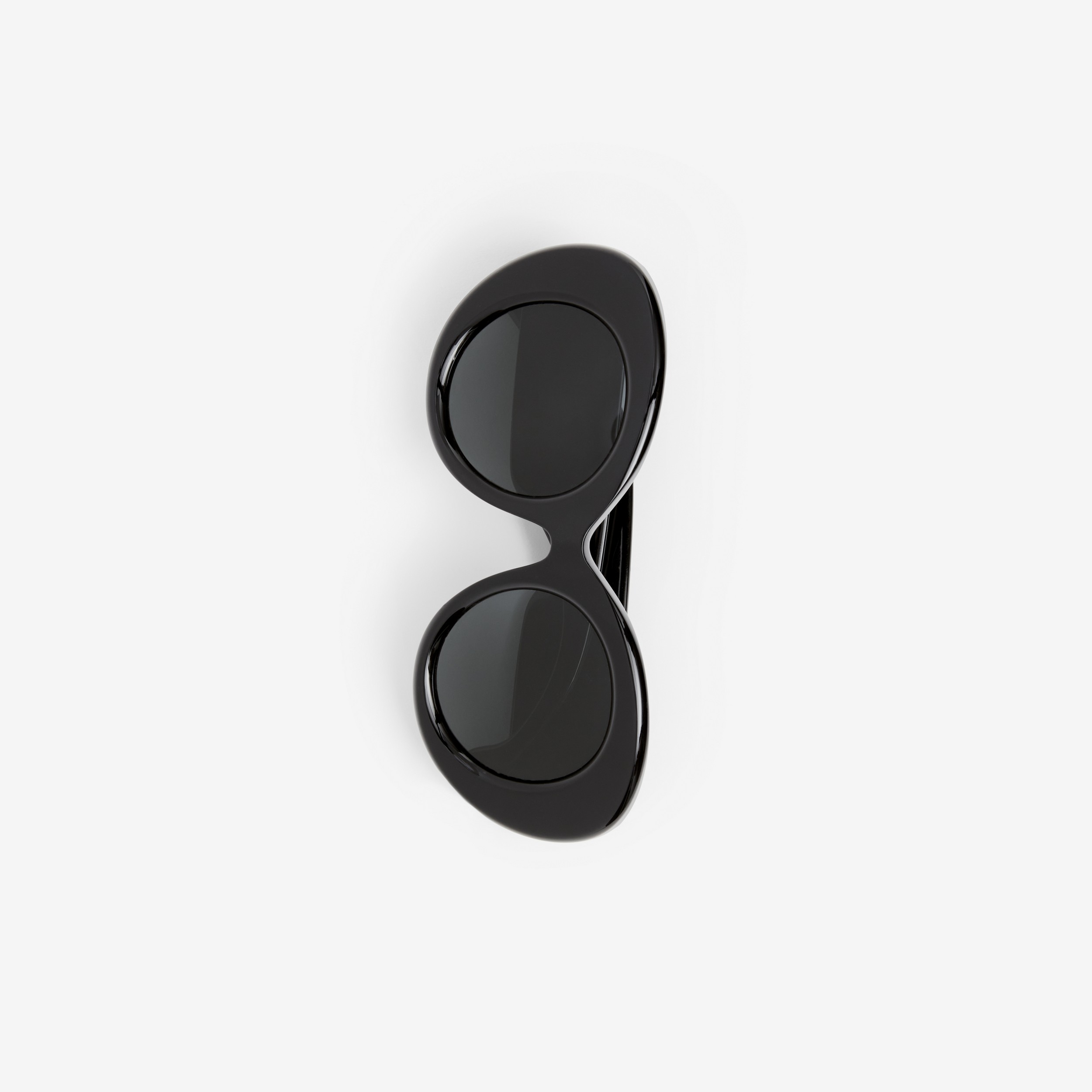 Monogram Motif Oversized Round Frame Lola Sunglasses in Black/black - Women | Burberry® Official - 2