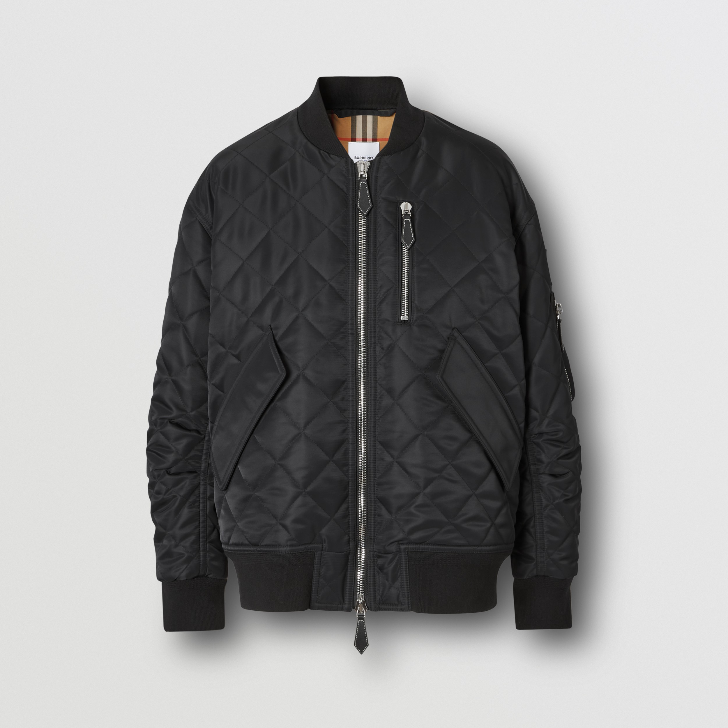 Brawl Gør livet sprede Diamond Quilted Nylon and Cotton Bomber Jacket in Black | Burberry United  Kingdom