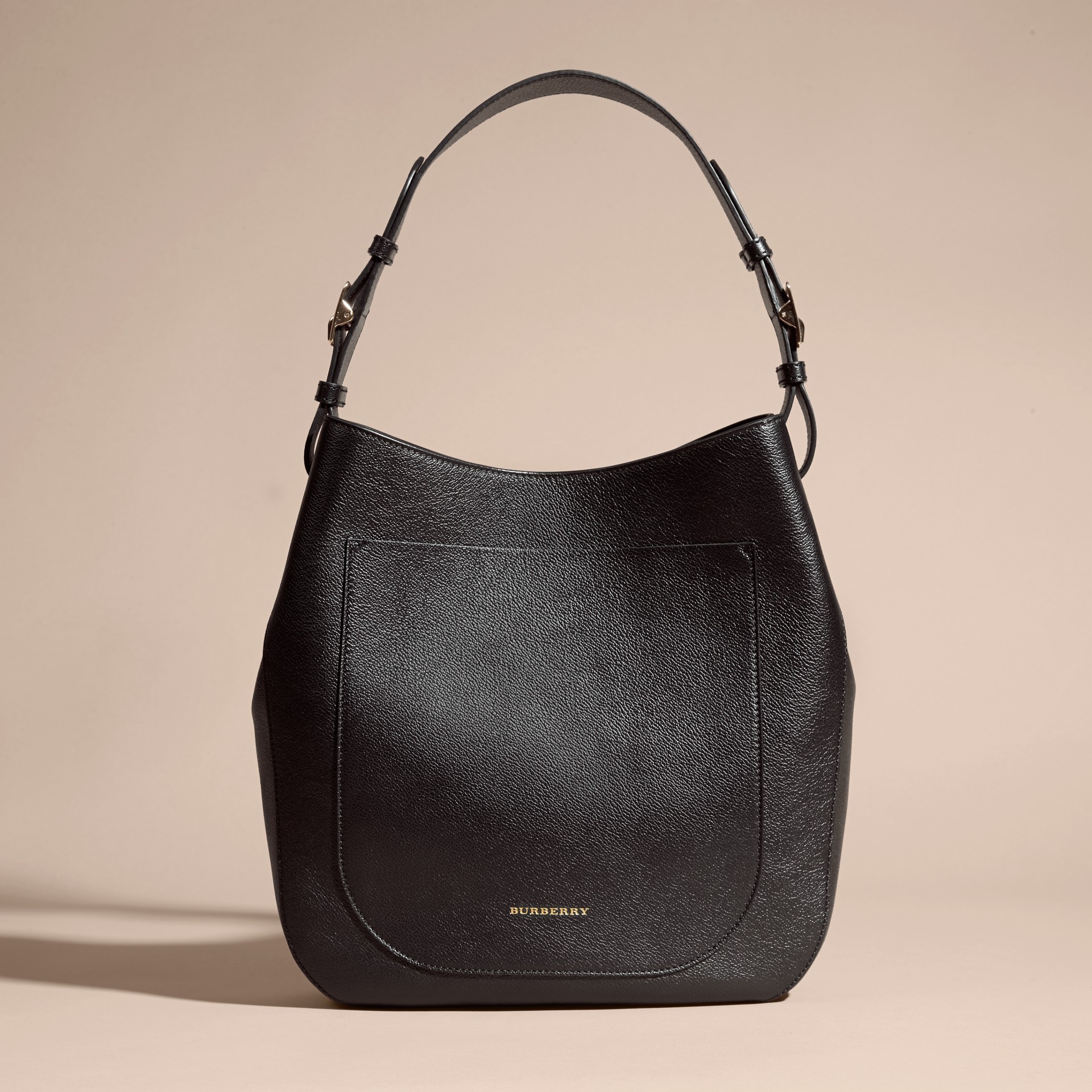 Textured Leather Shoulder Bag in Black Women Burberry United States