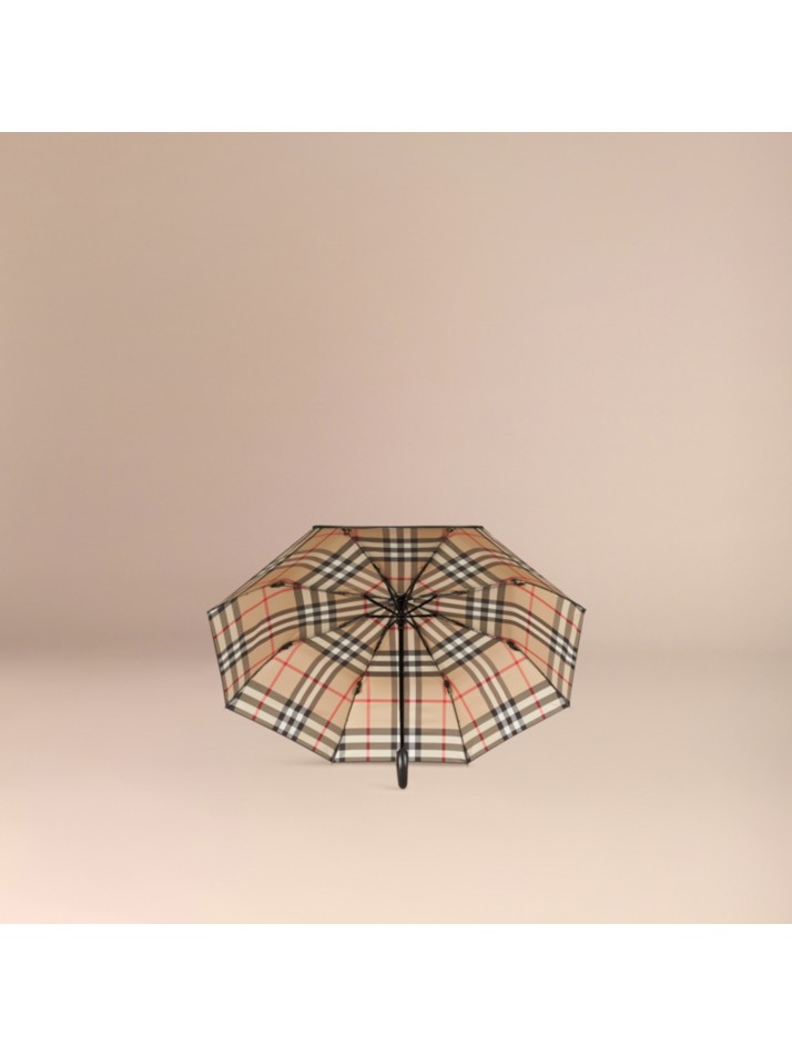格纹内里折叠雨伞 (驼色格纹) | burberry 博柏利