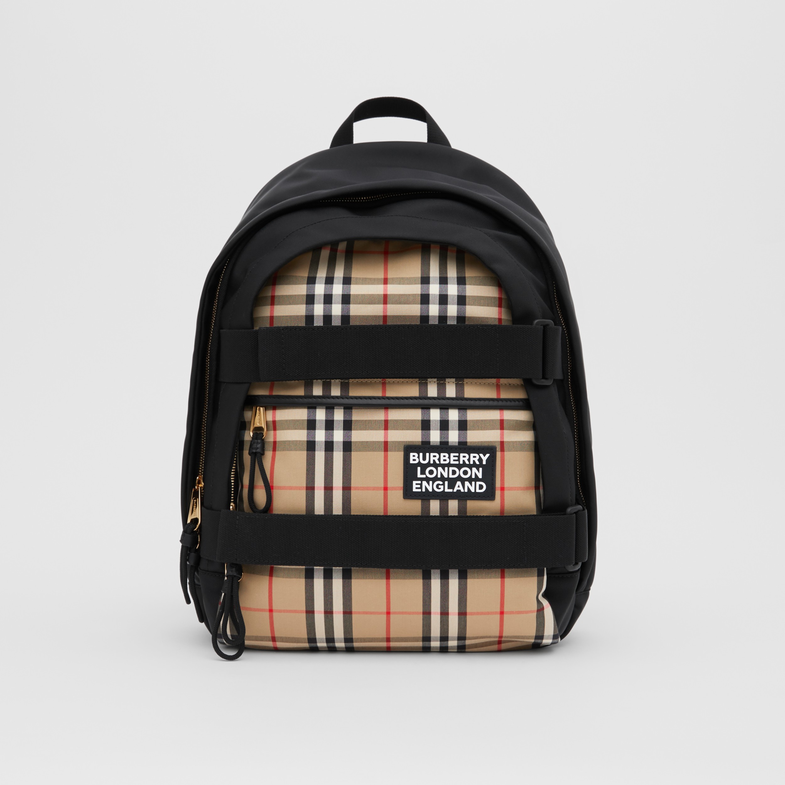 Medium Vintage Check Panel Nevis Backpack in Archive Beige | Burberry ...