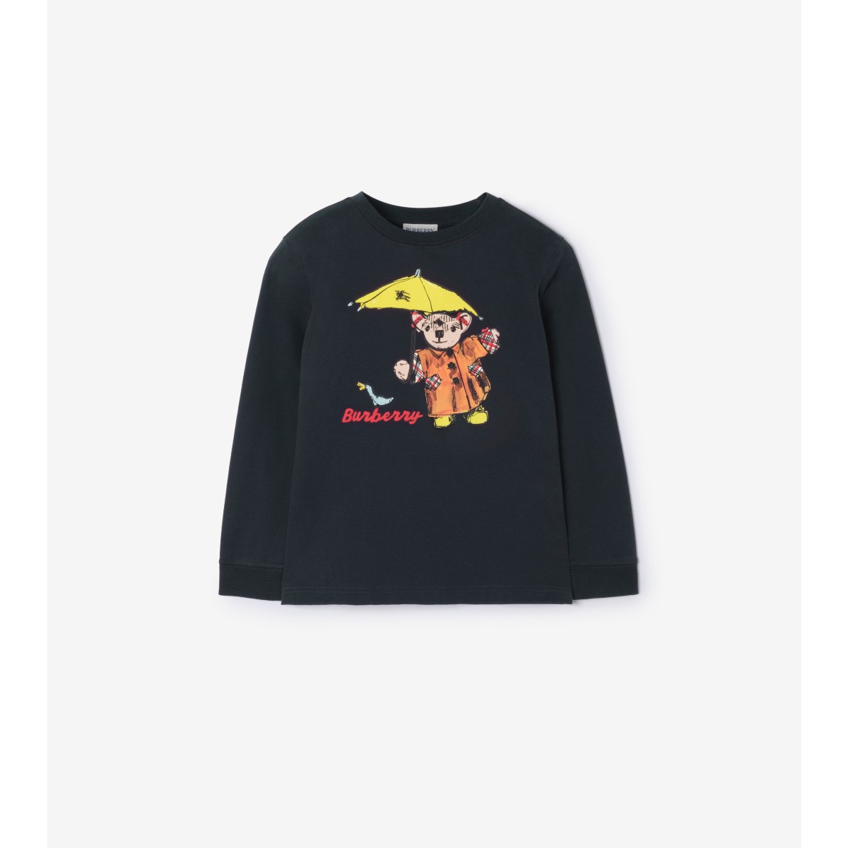  Printed Long-sleeve Rain Bear Cotton T-shirt