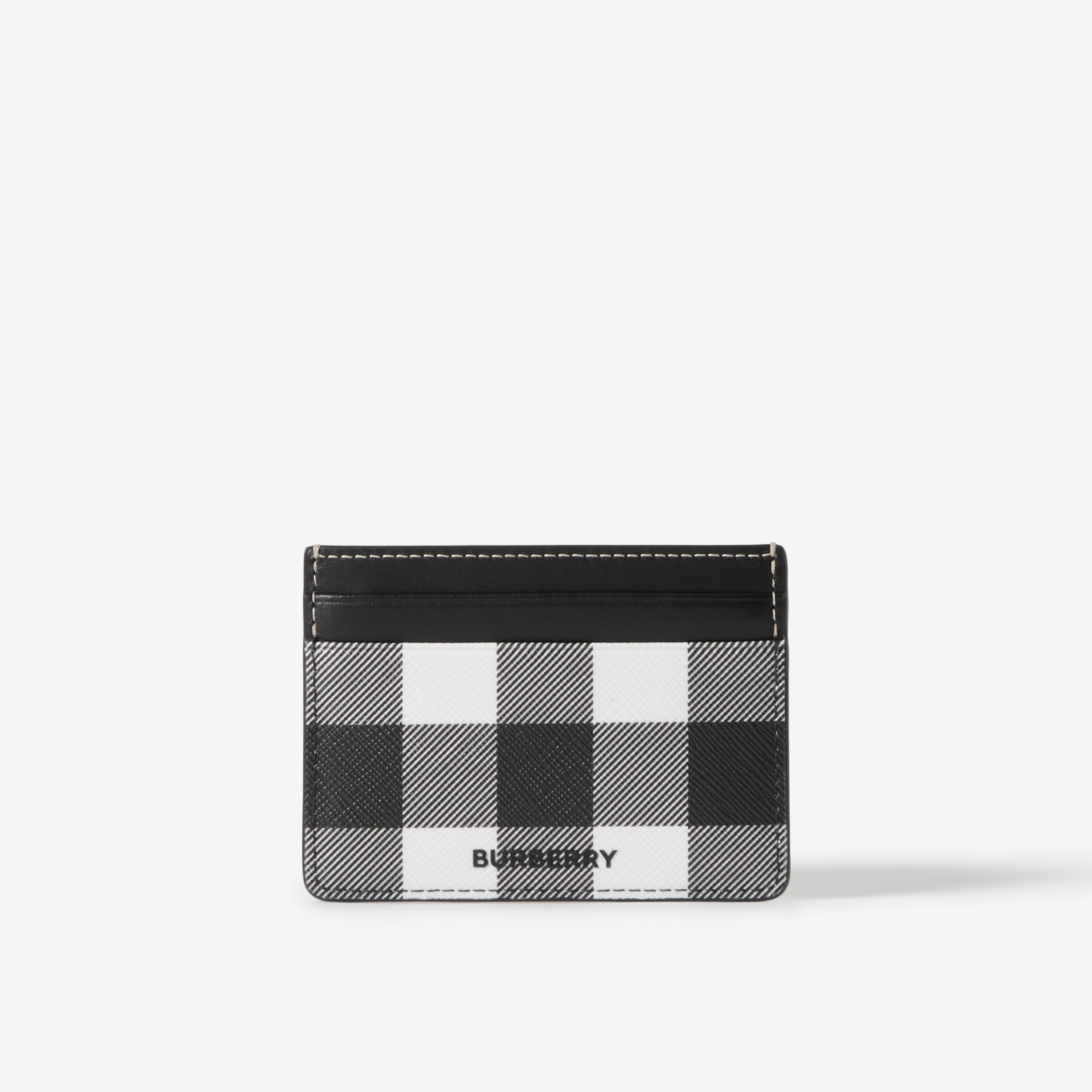 Burberry 8054848 EMBOSSED CHECK LEATHER BIFOLD ID Wallet Black