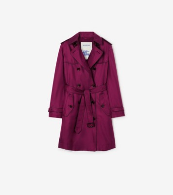 Long Silk Foxfield Trench Coat in Allium purple - Women | Burberry