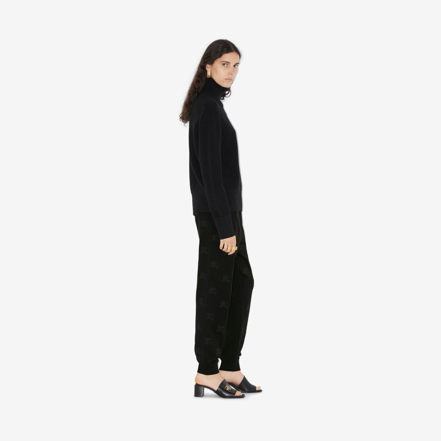 Pantalones de jogging en algodón con EKD (Negro) - Mujer | Burberry® oficial