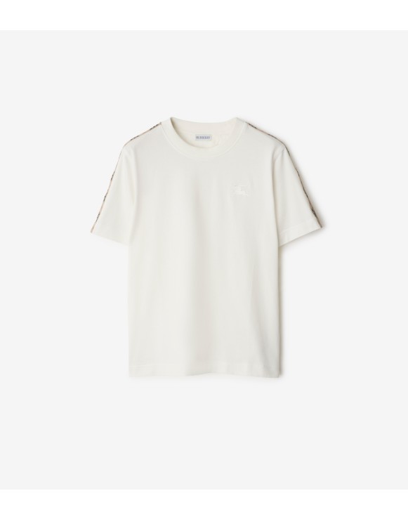 Check Trim Cotton T-shirt