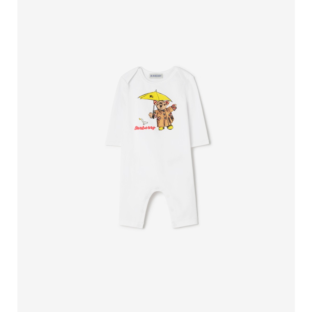  Printed Rain Bear Stretch Cotton Jumpsuit