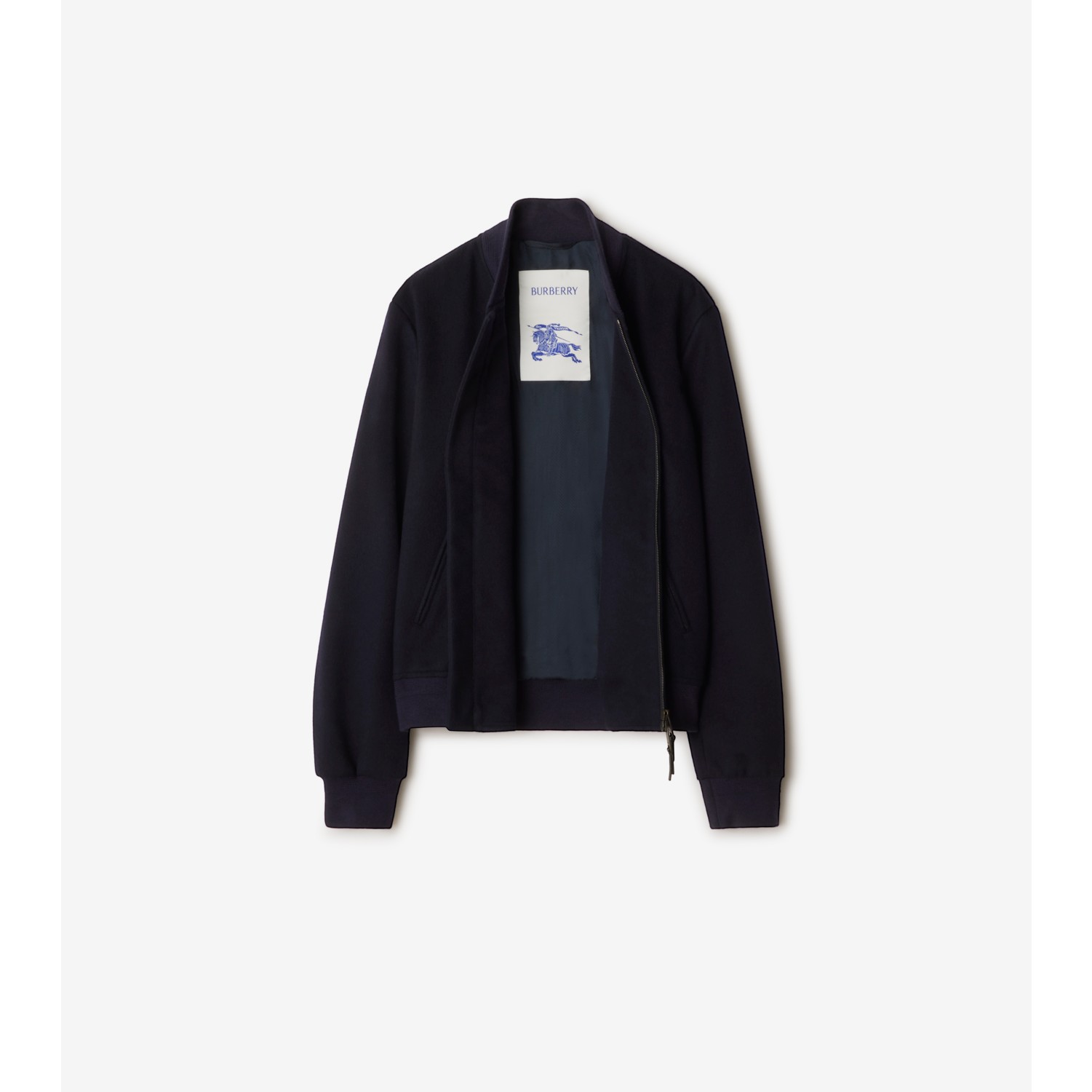 BURBERRY ネイビー ミリタリースタイル ジャケット Wool Blend Bomber Jacket in Navy - Men, Nylon | Burberry® Official