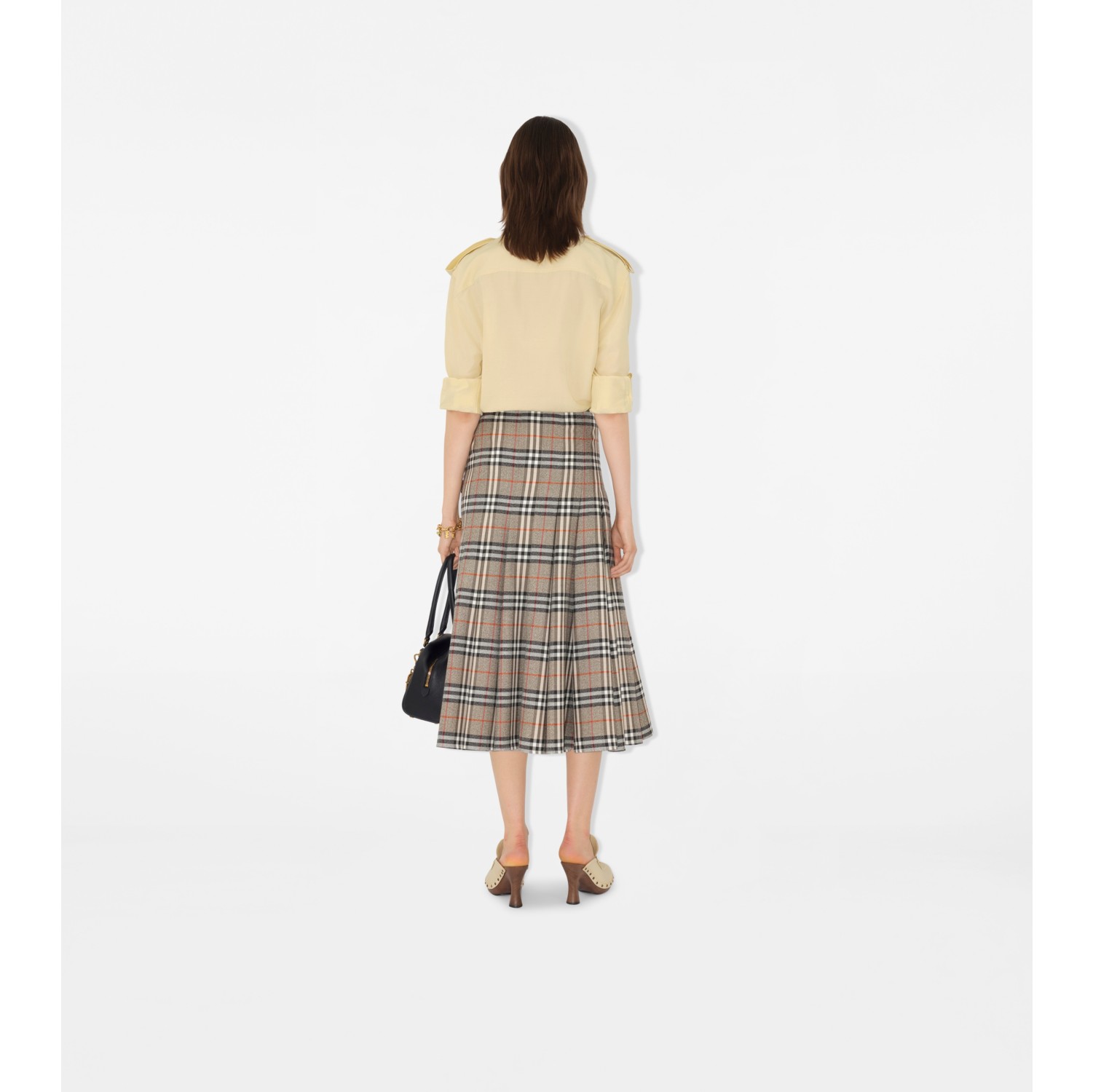 Check Wool Midi Kilt