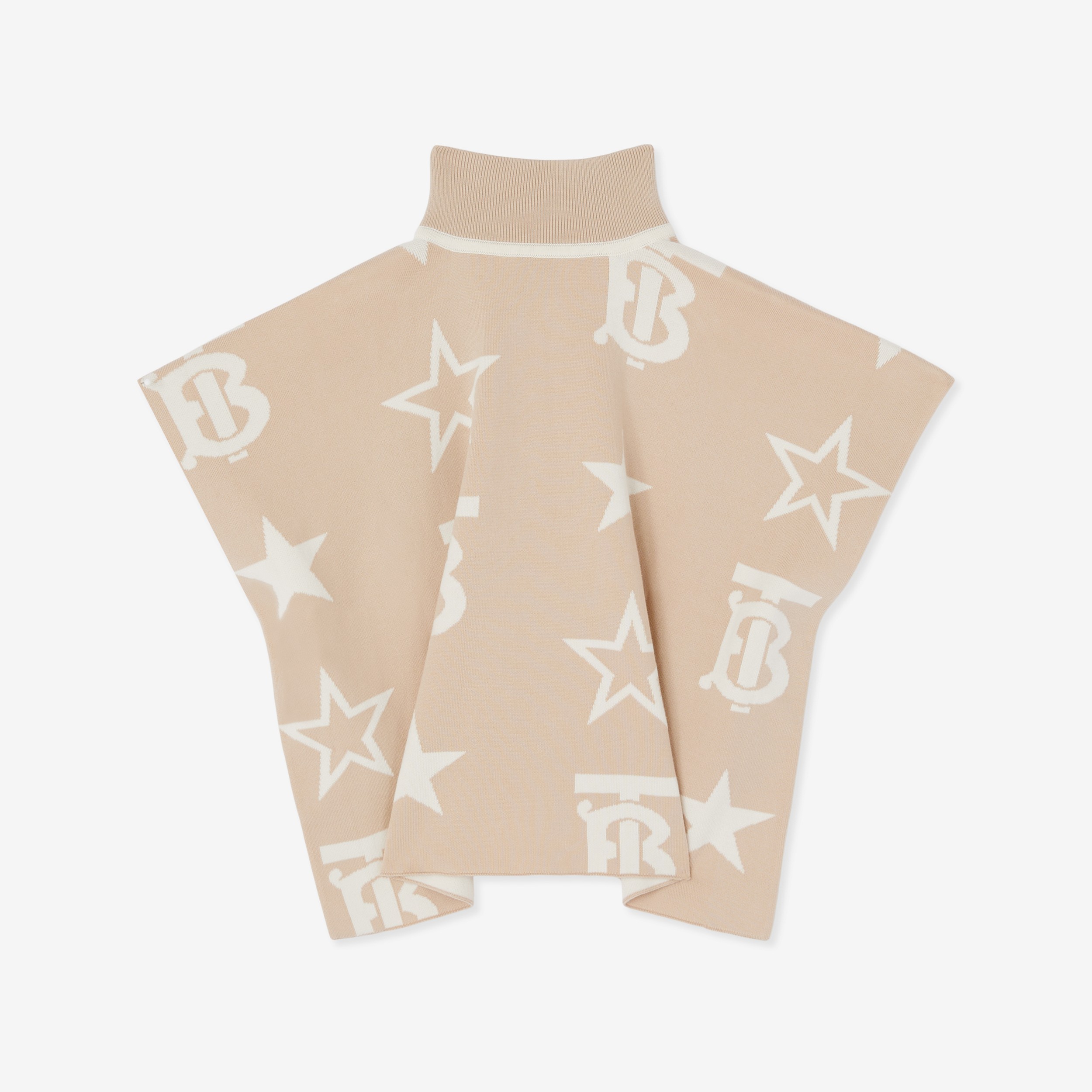 Mantella in misto cotone con stelle e monogramma TB in jacquard (Beige Mandorla) - Bambini | Sito ufficiale Burberry® - 2