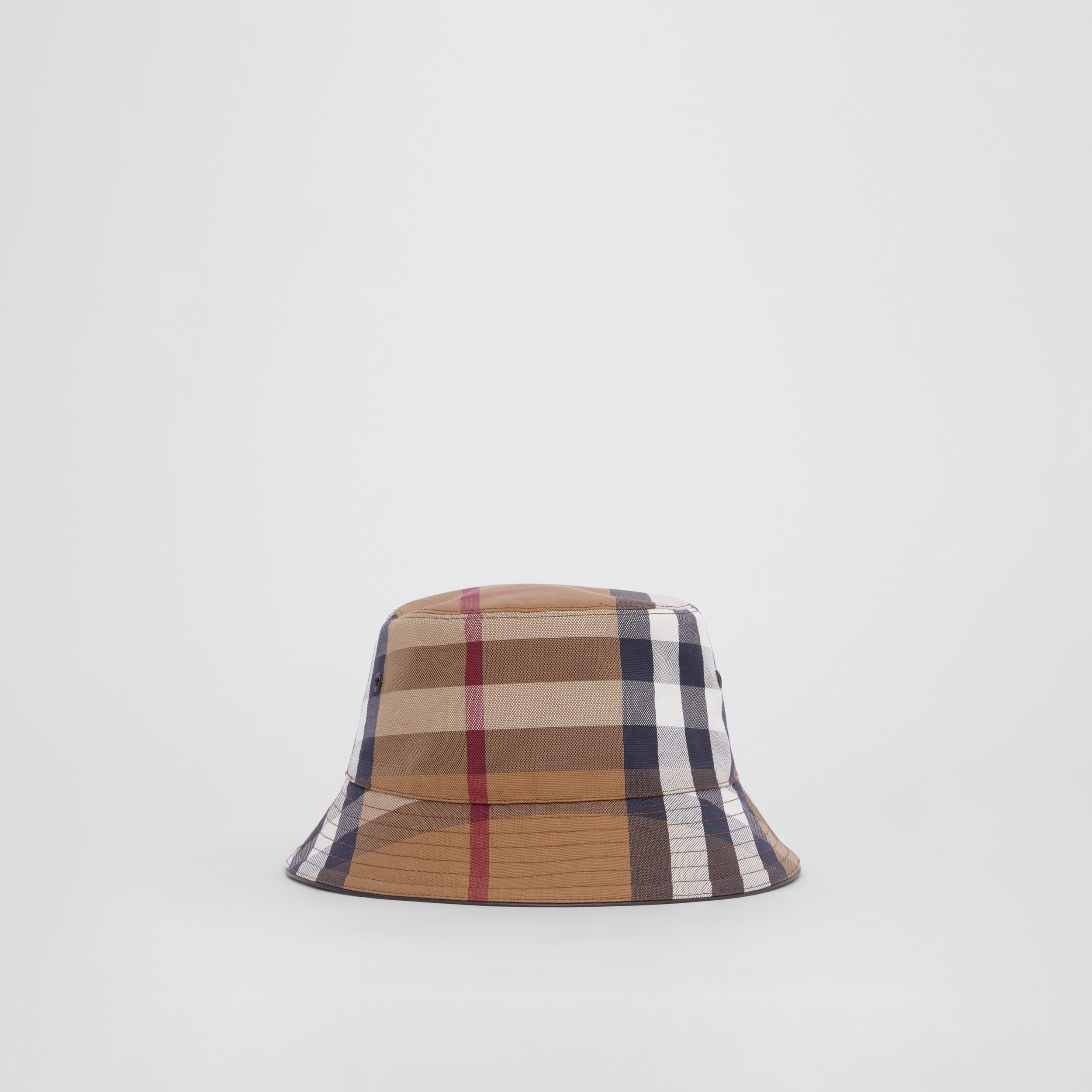 Chapéu Bucket de lona de algodão com estampa xadrez grande (Marrom Bétula) | Burberry® oficial - 4