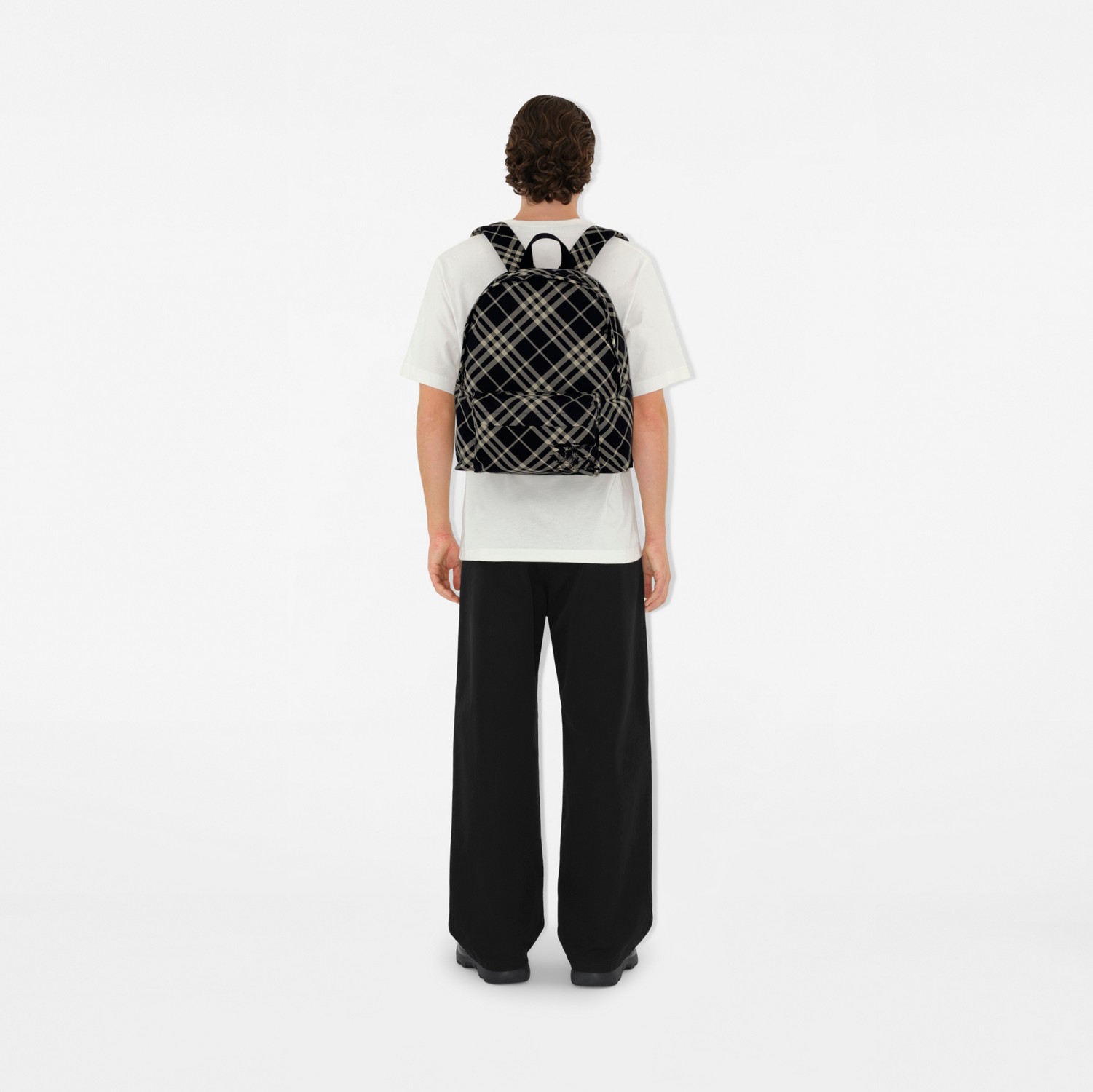 Check Backpack in Black/calico - Men, Nylon | Burberry® Official Check Backpack in Black/calico - Men, Nylon | Burberry® Official