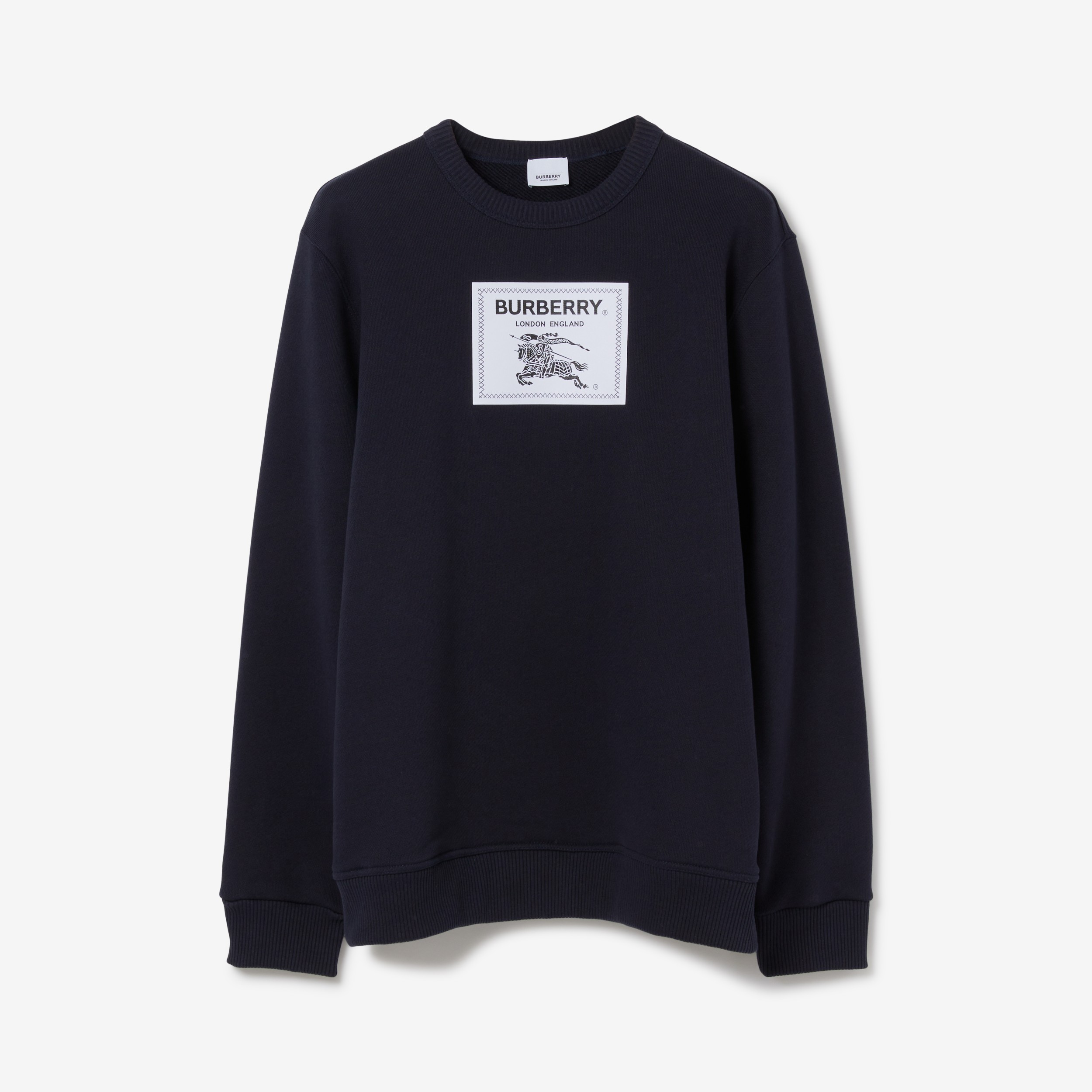 Prorsum Label Cotton Sweatshirt in Smoked Navy - Men | Burberry® Official