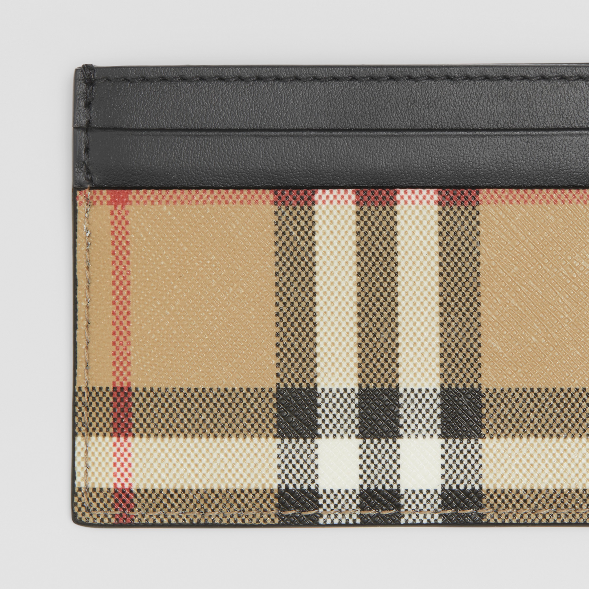 Vintage Check and Leather Card Case in Archive Beige/black - Women | Burberry® Official - 2