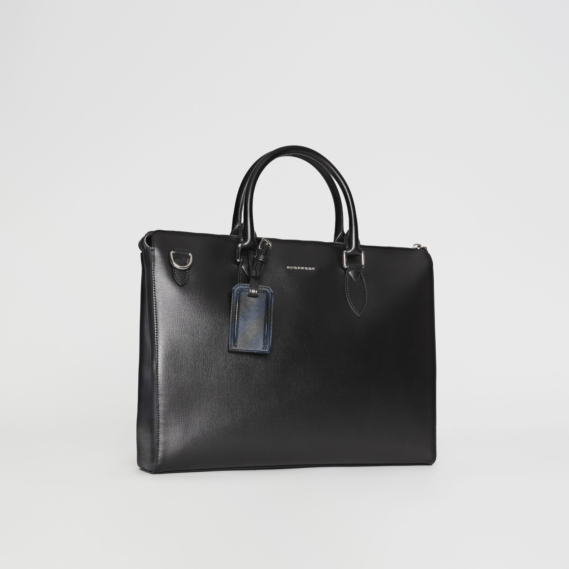Large London Leather Briefcase in Black - Men | Burberry United States