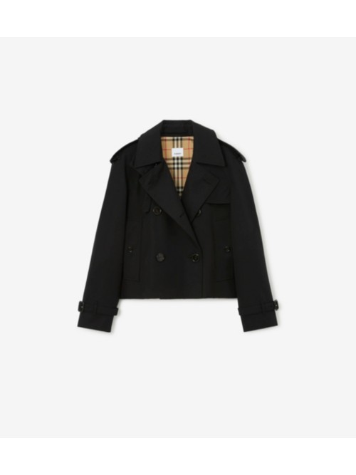 Burberry 双排扣短款风衣 In Black