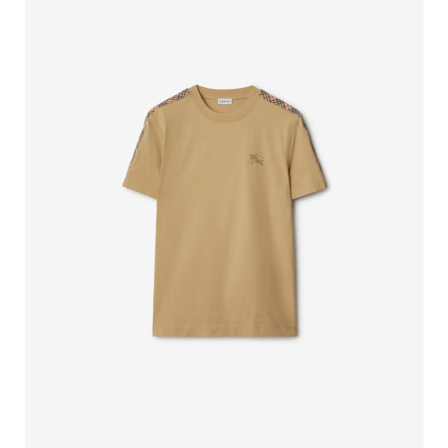 Check Trim Cotton T-shirt