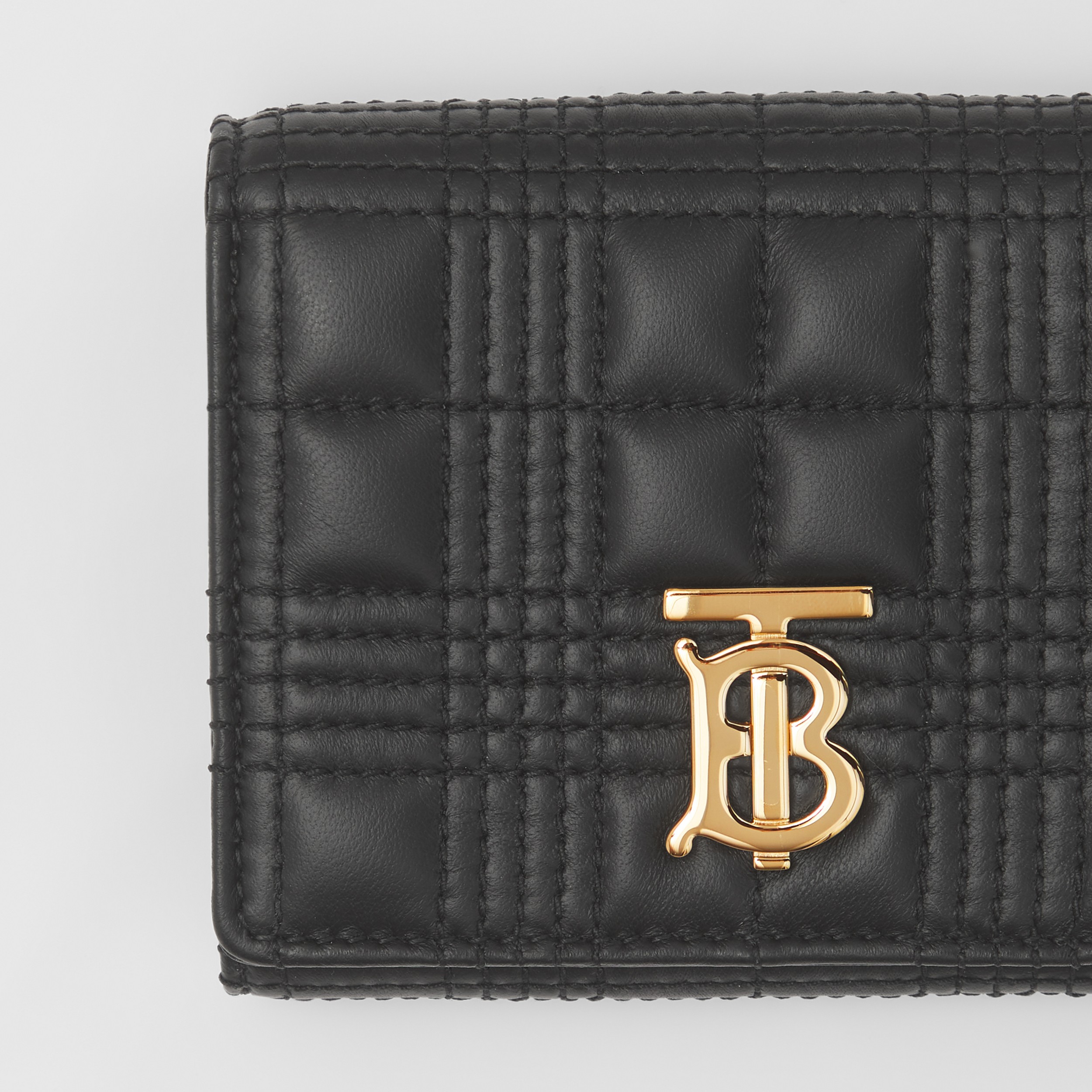 Small Quilted Lambskin Lola Folding Wallet in Black - Women | Burberry® Official - 2