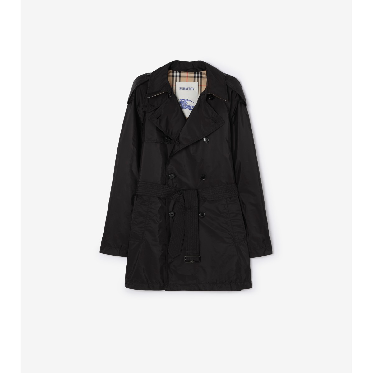  Check Mid-length Nylon Leadenham Trench Coat