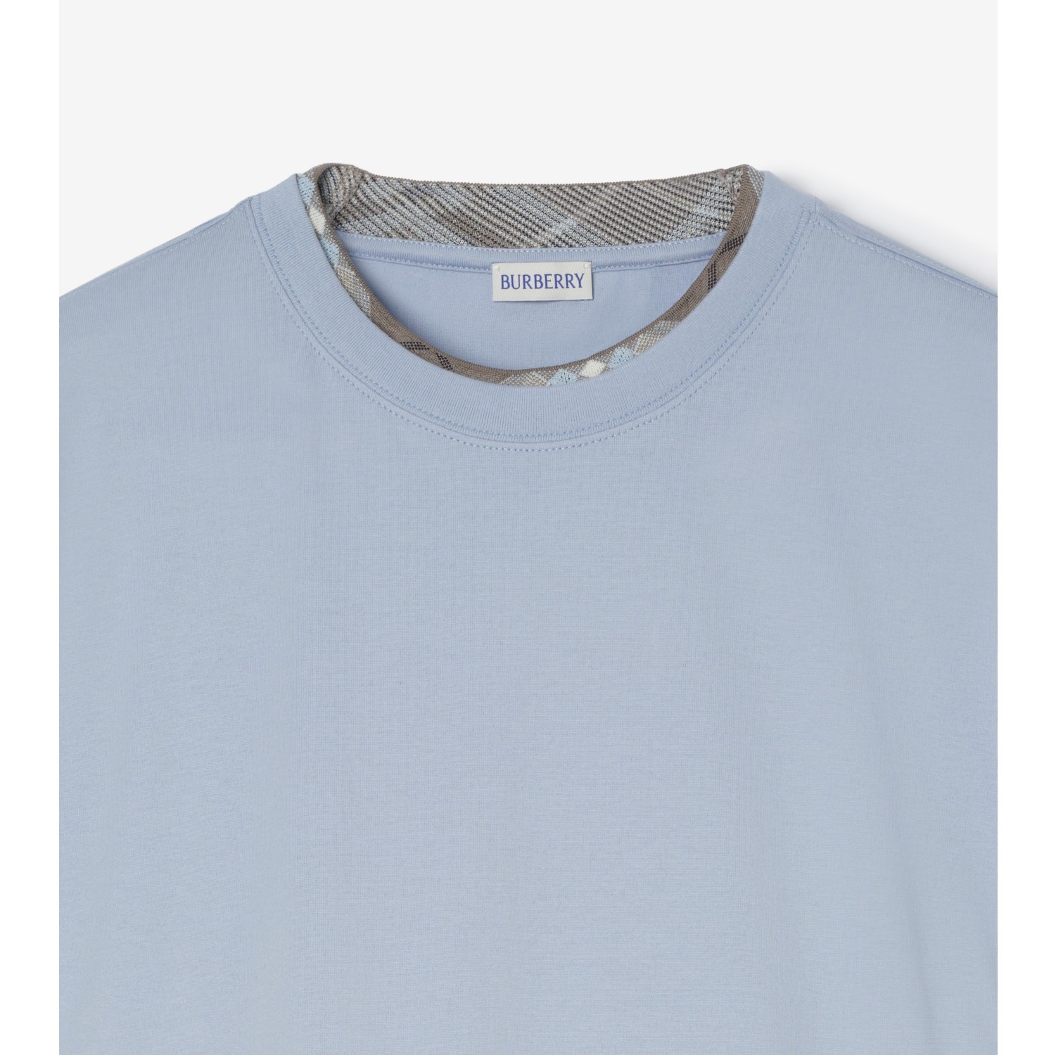 Check Trim Cotton T-shirt