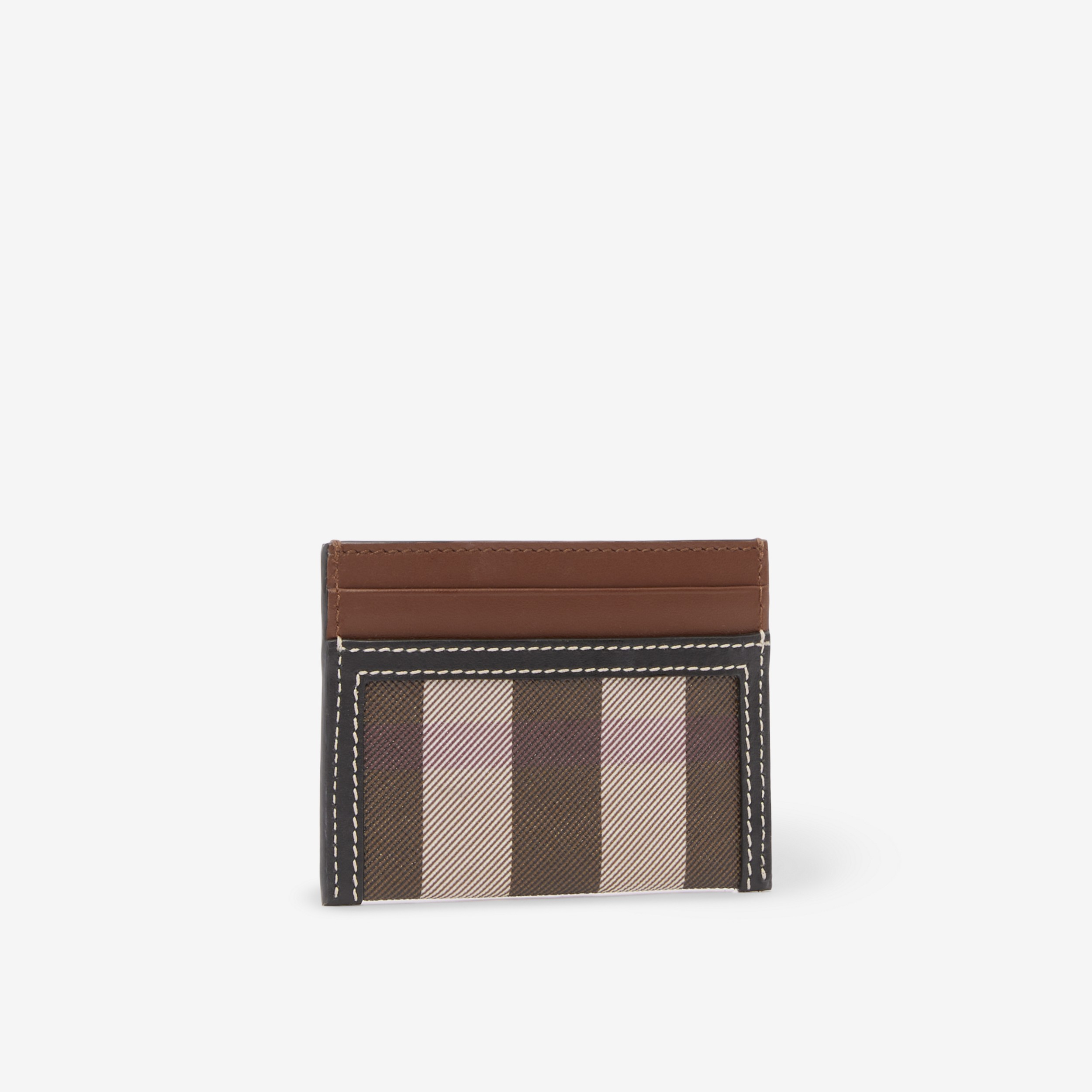 Check and Two-tone Leather Card Case in Dark Birch Brown - Women | Burberry® Official - 2