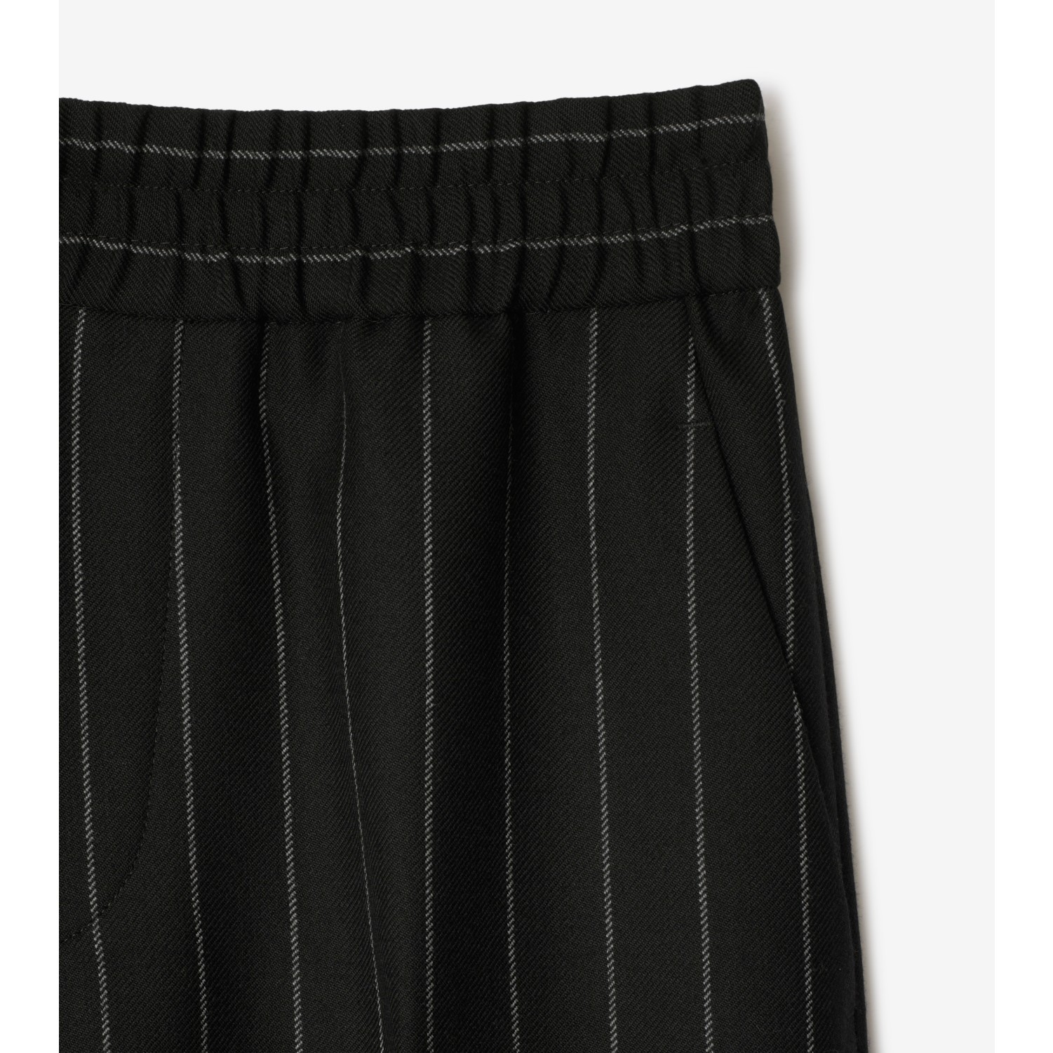 Pinstriped Wool Tailored Trousers