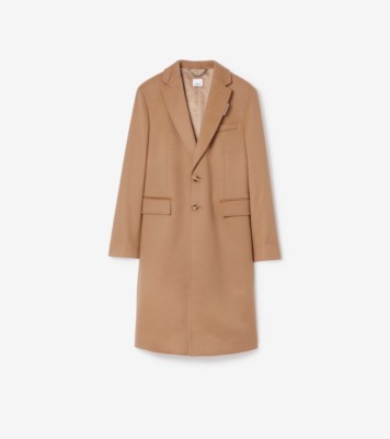 Manteau ajust en laine et cachemire Camel Homme Pur cachemire Site officiel Burberry