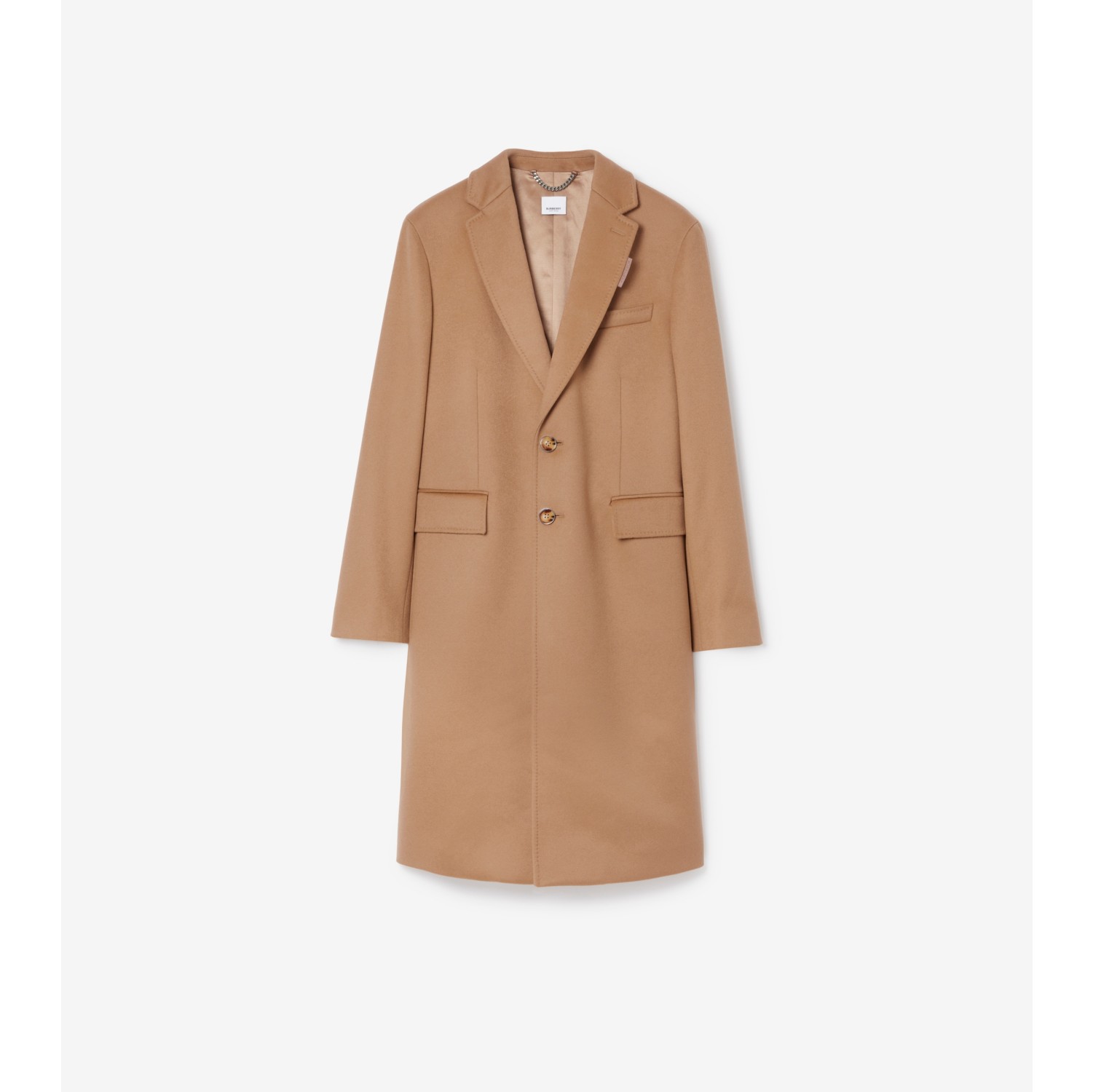 Manteau ajust en laine et cachemire Camel Homme Pur cachemire Site officiel Burberry