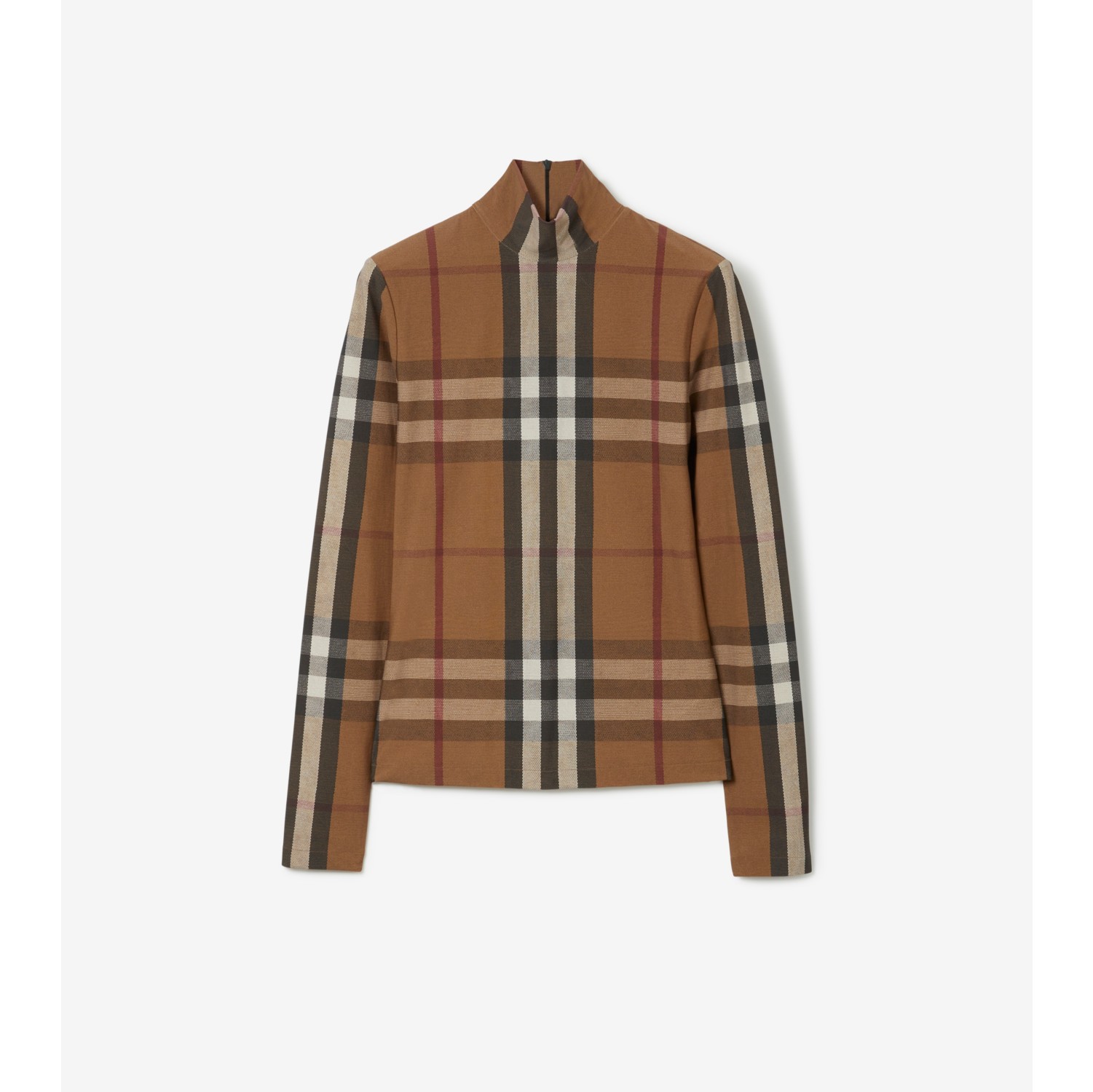 Burberry Tb Monogram Turtleneck Top In Brown