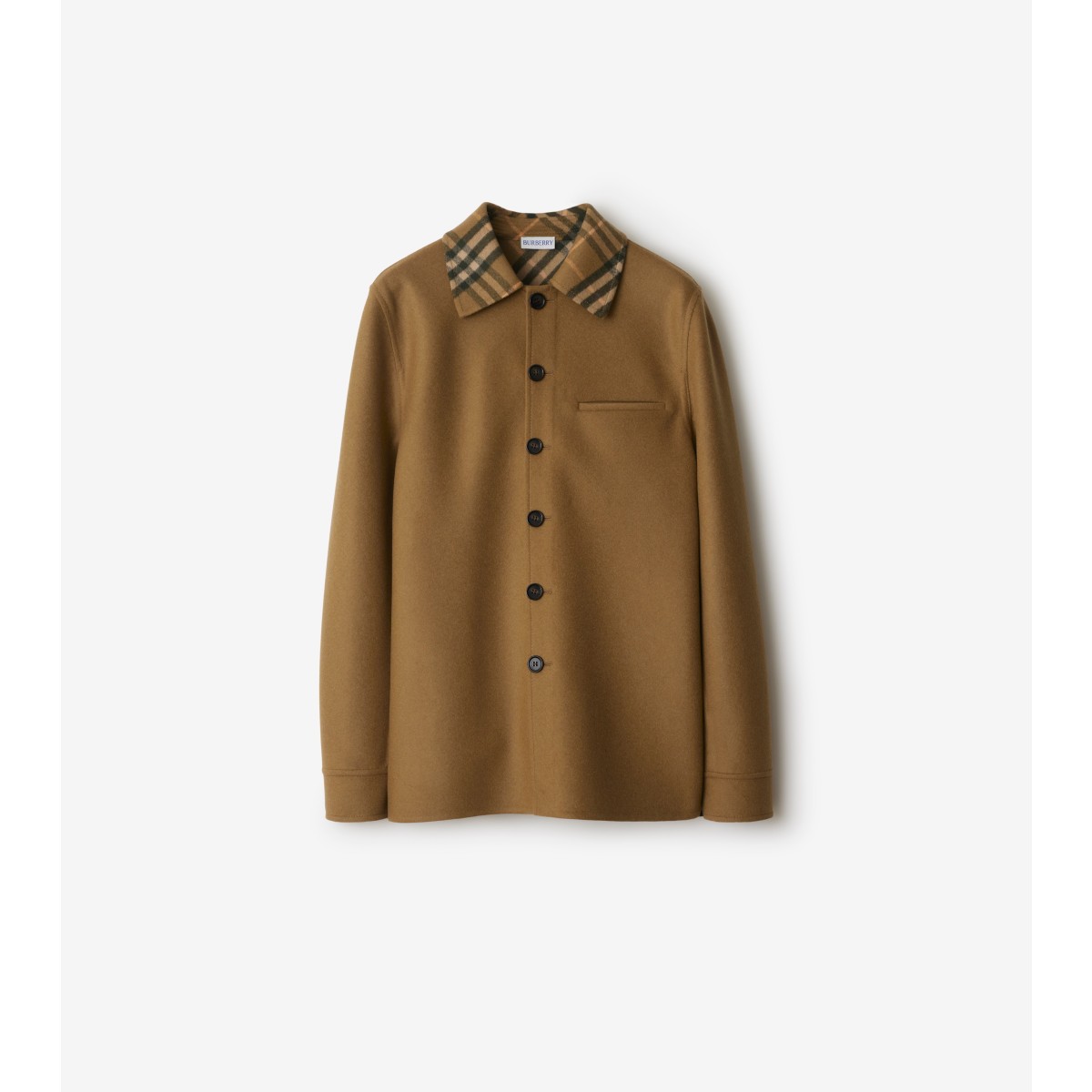 Shop Burberry Wool Overshirt In Shrew