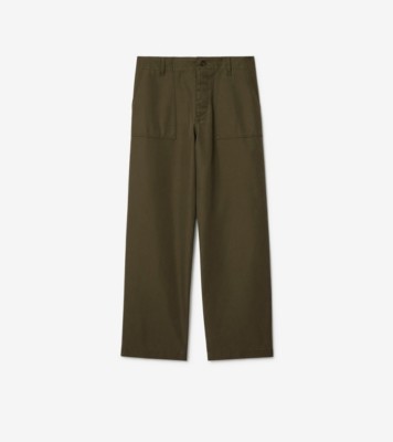 Gabardine Trousers in Thorn green - Men | Burberry® Official