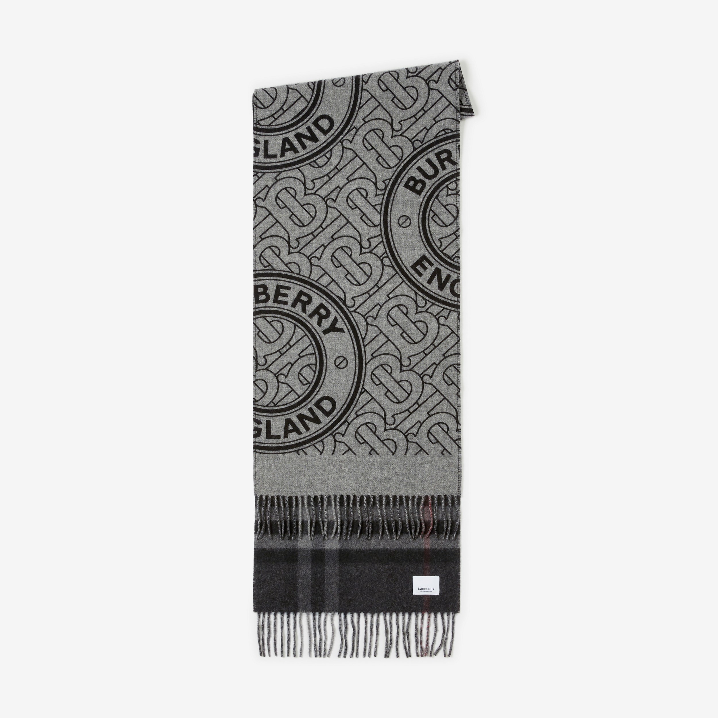 Montage Cashmere Reversible Scarf in Shale Grey | Burberry® Official - 2