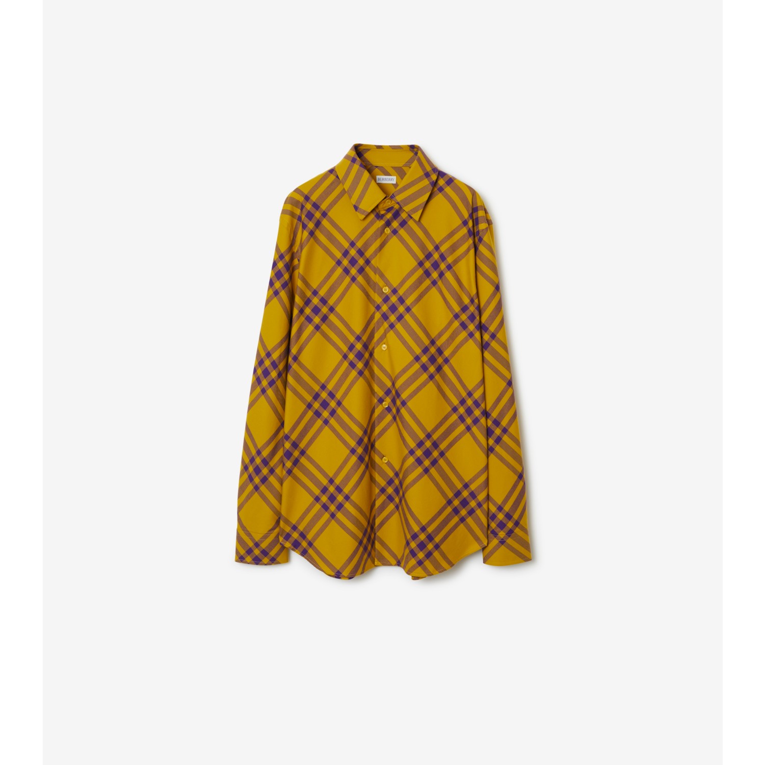 Check Cotton Shirt in Pear - Men | Burberry® Official