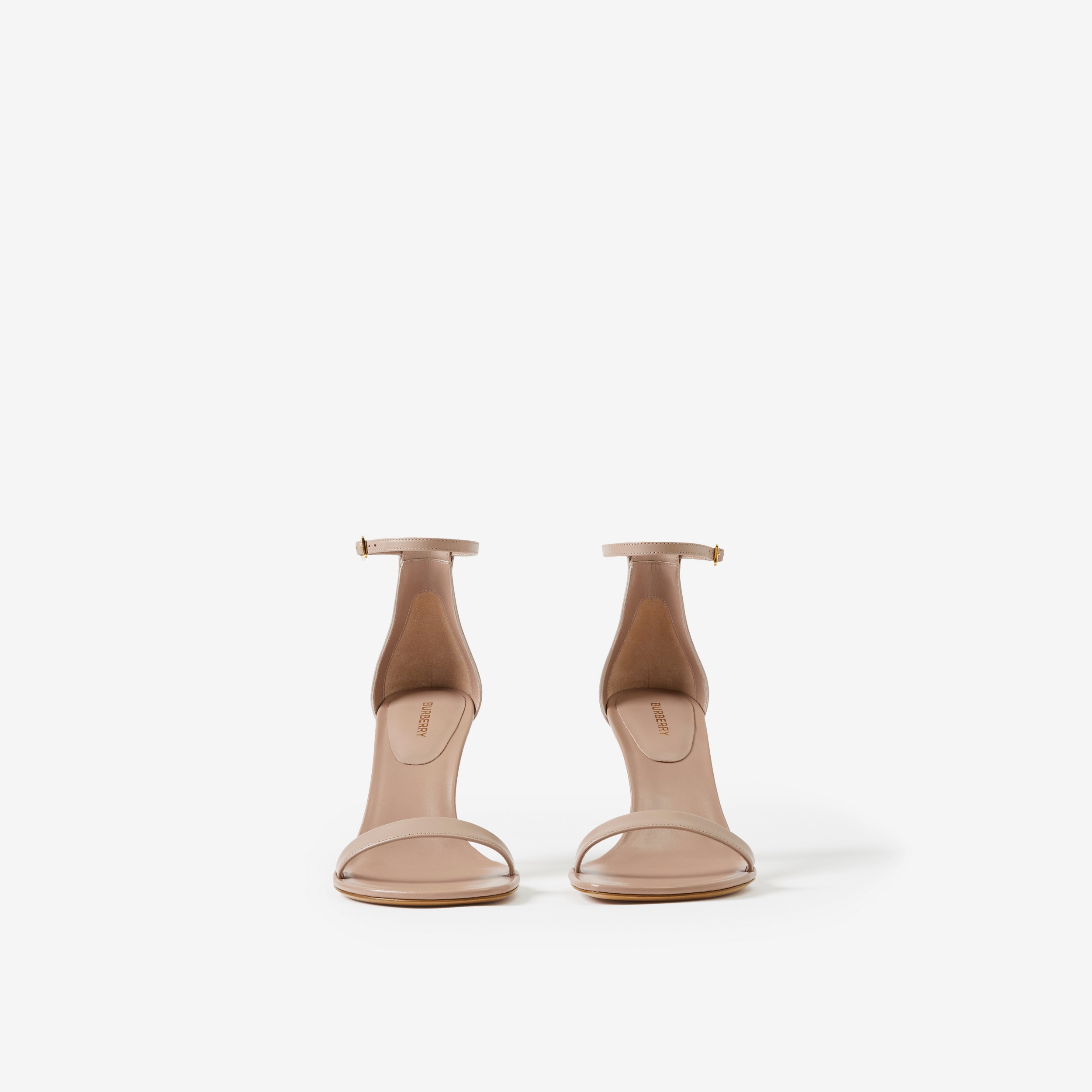 Stiletto-heel Leather Sandals in Light Almond Brown - Women | Burberry® Official - 2