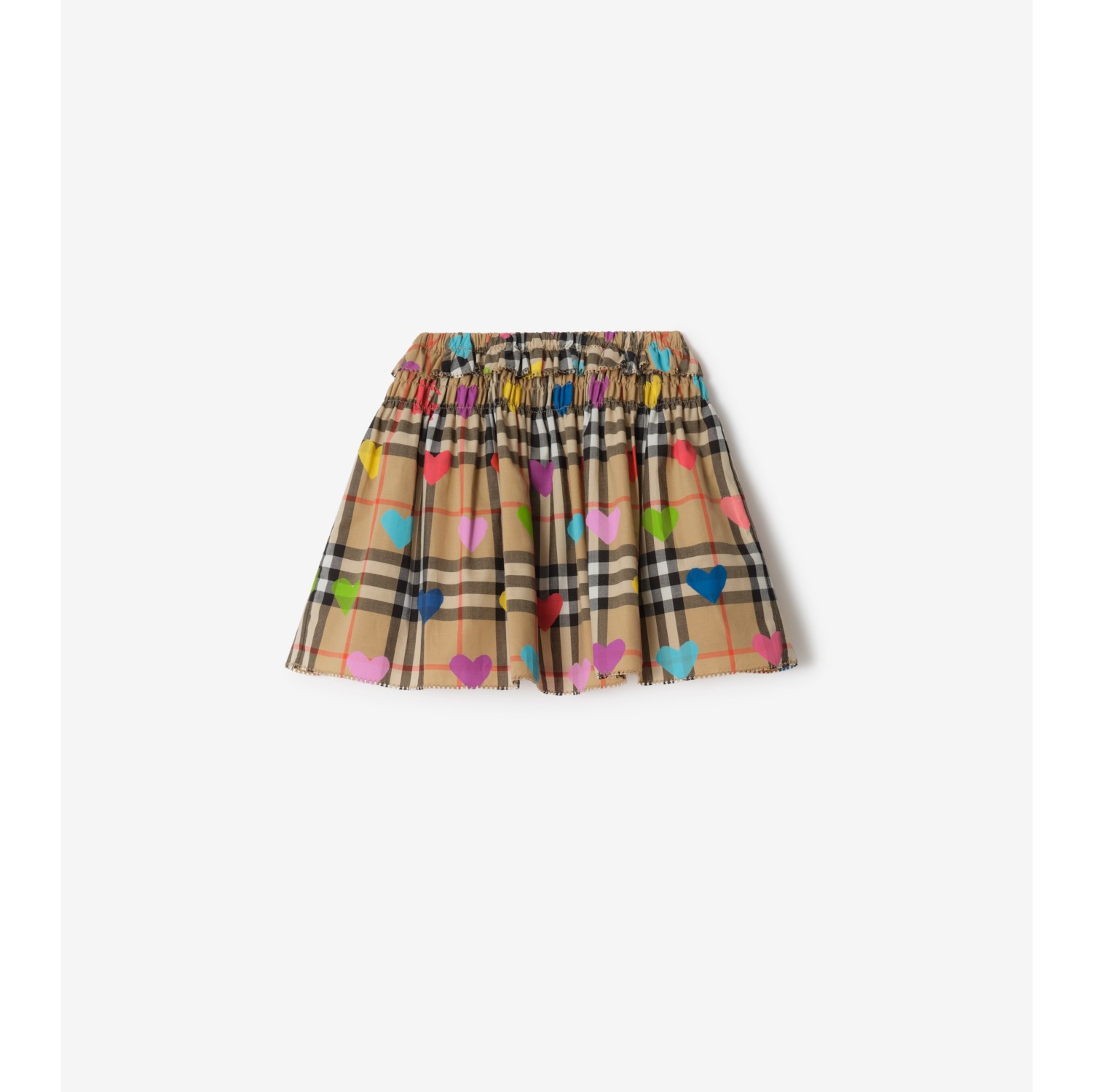 Heart Check Cotton Skirt