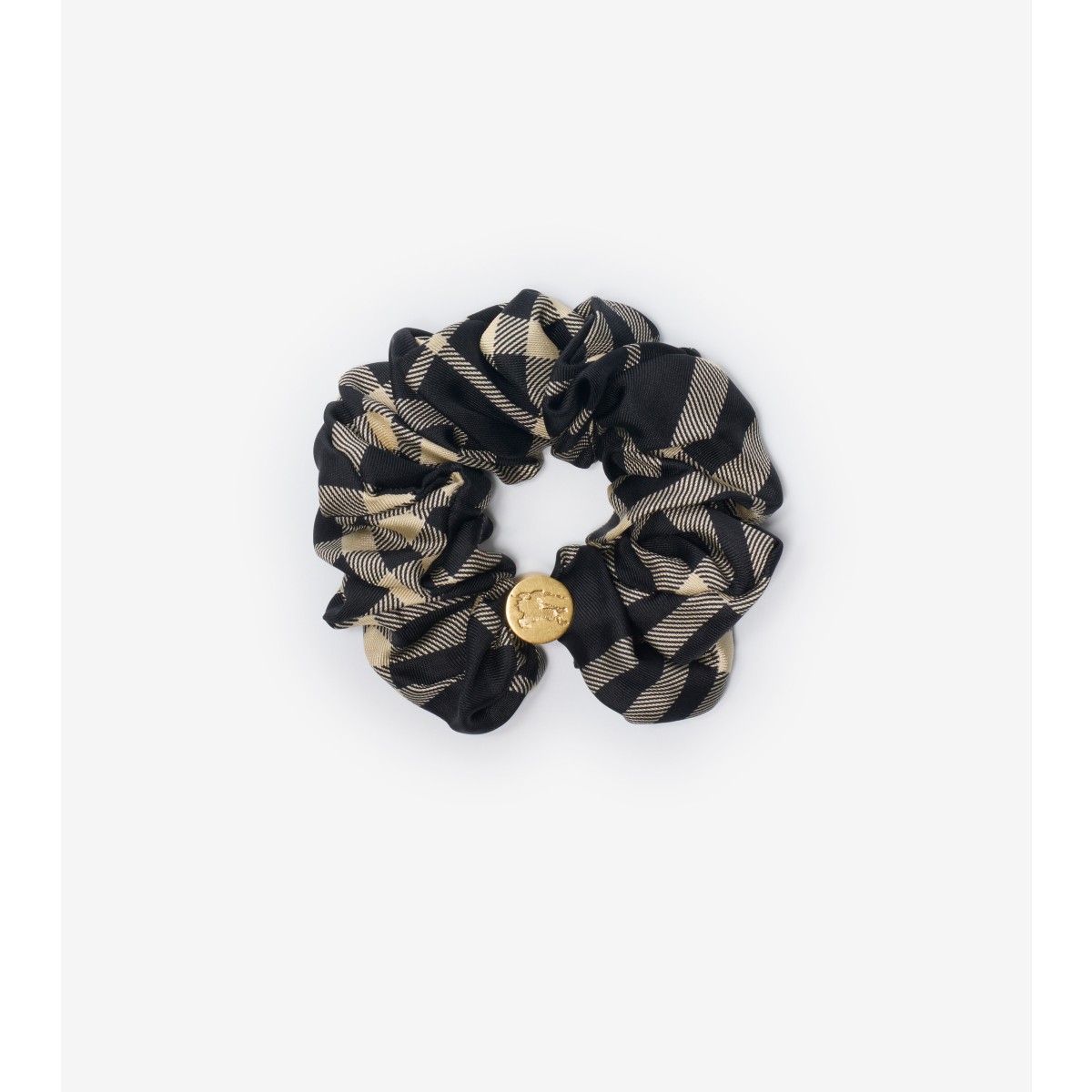  Check Silk Scrunchie