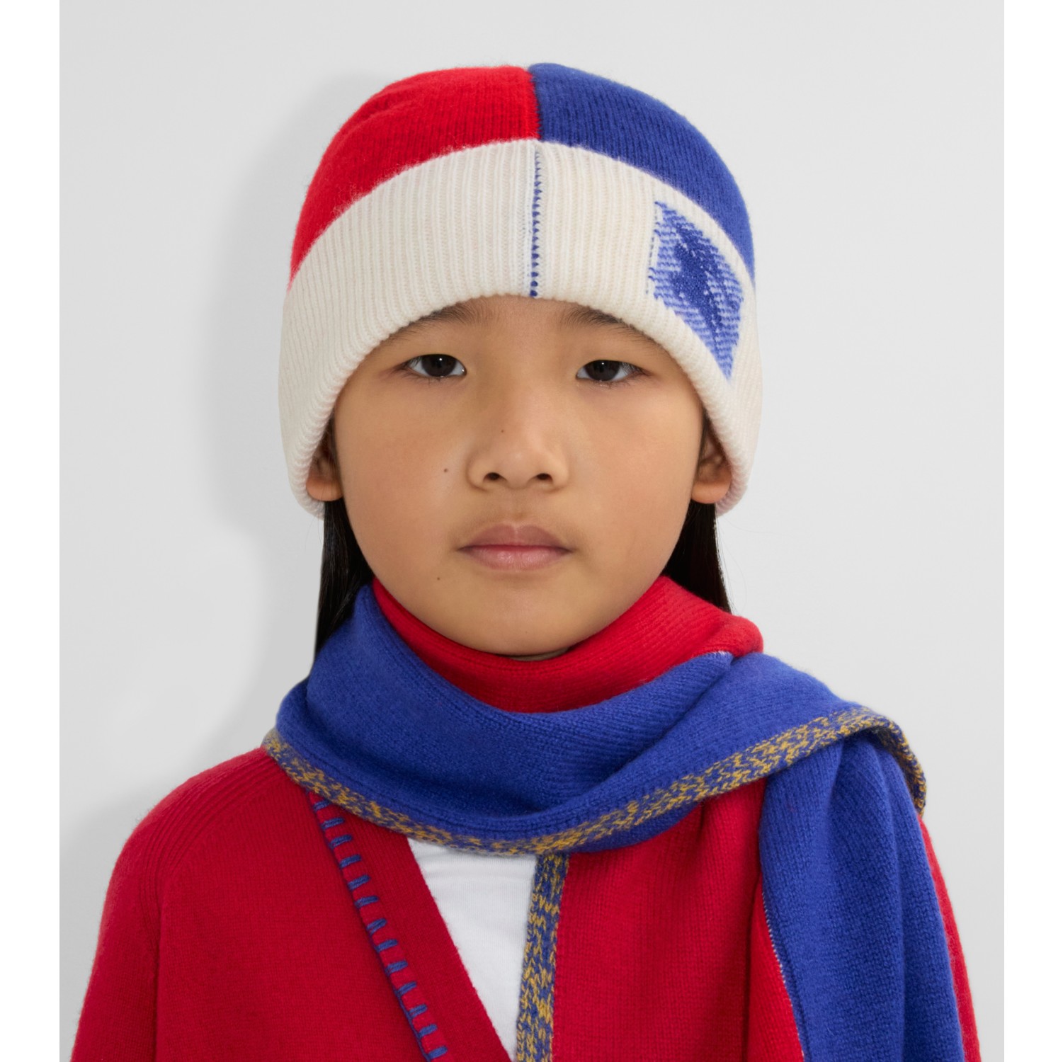 Gorro tricolor en cachemir