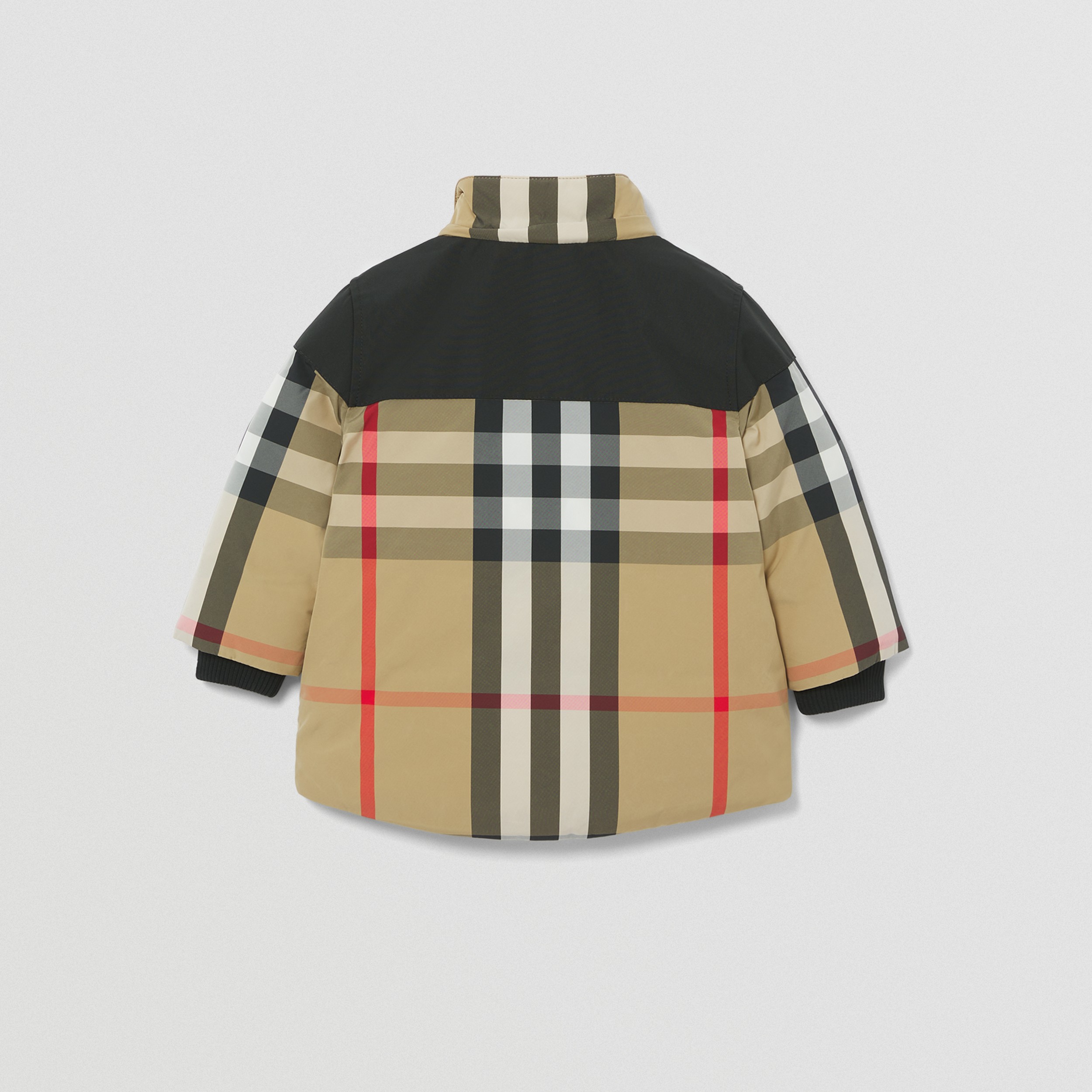 Detachable Hood Check Nylon Jacket in Archive Beige - Children | Burberry® Official - 4