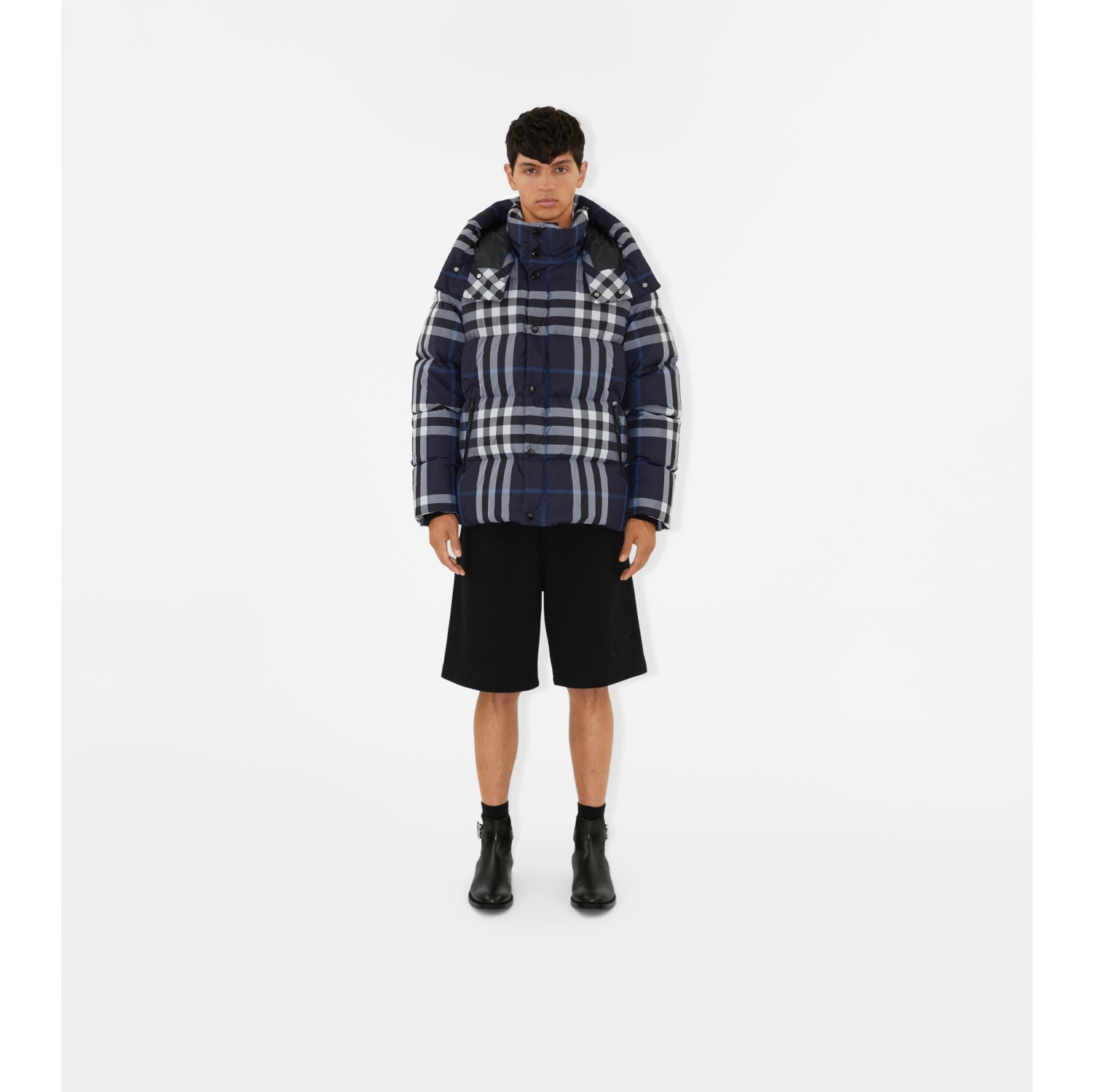 Plaid on sale puffer coat