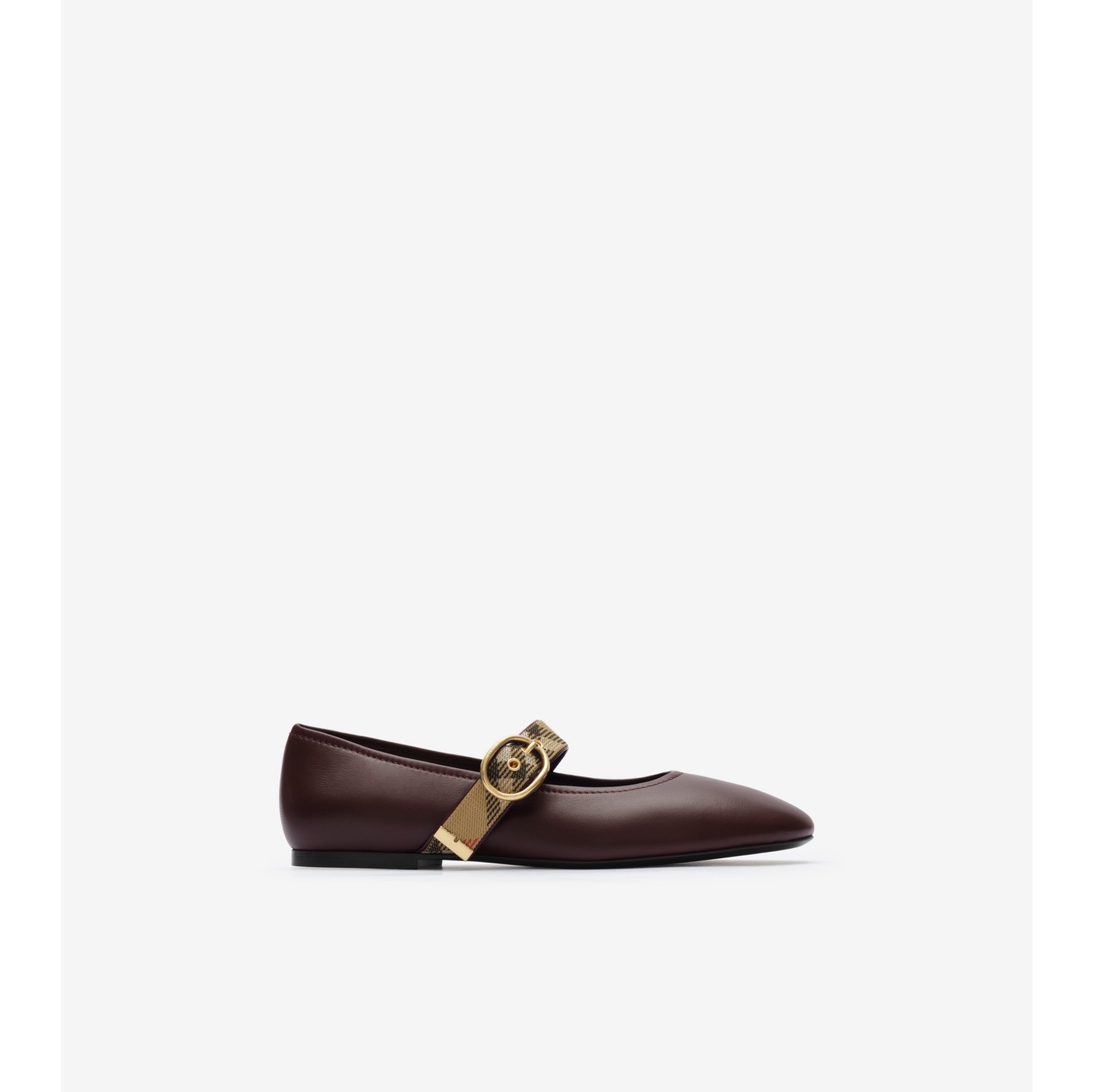 Check Strap Leather Robin Ballerinas