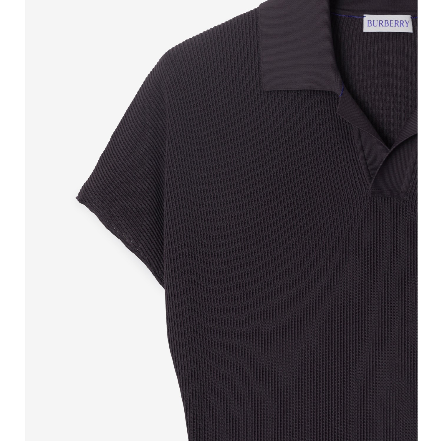 Robe polo en maille côtelée