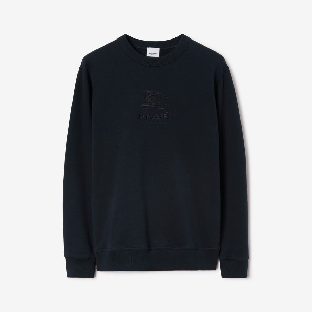 Shop Burberry Ekd Cotton Sweatshirt In Smoked Navy